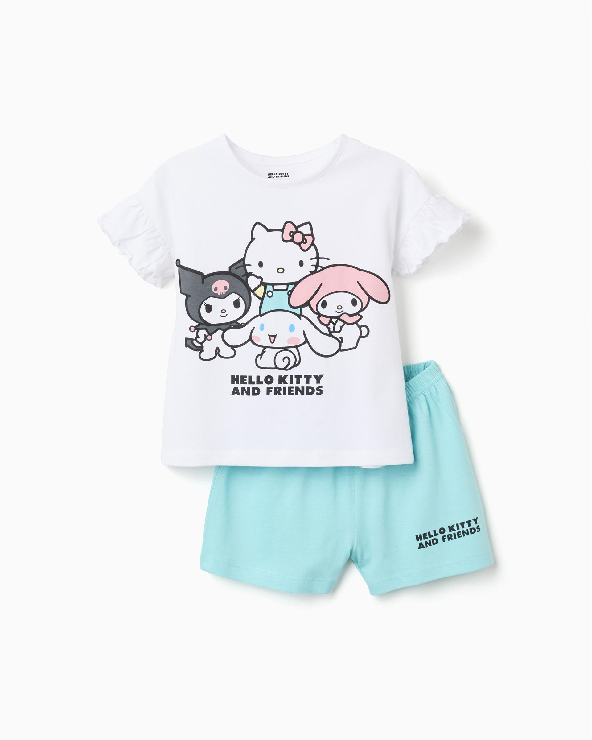 Pijama de niña 100% algodón y con estampado hello kitty - Zippy - Blanco Blanco-1
