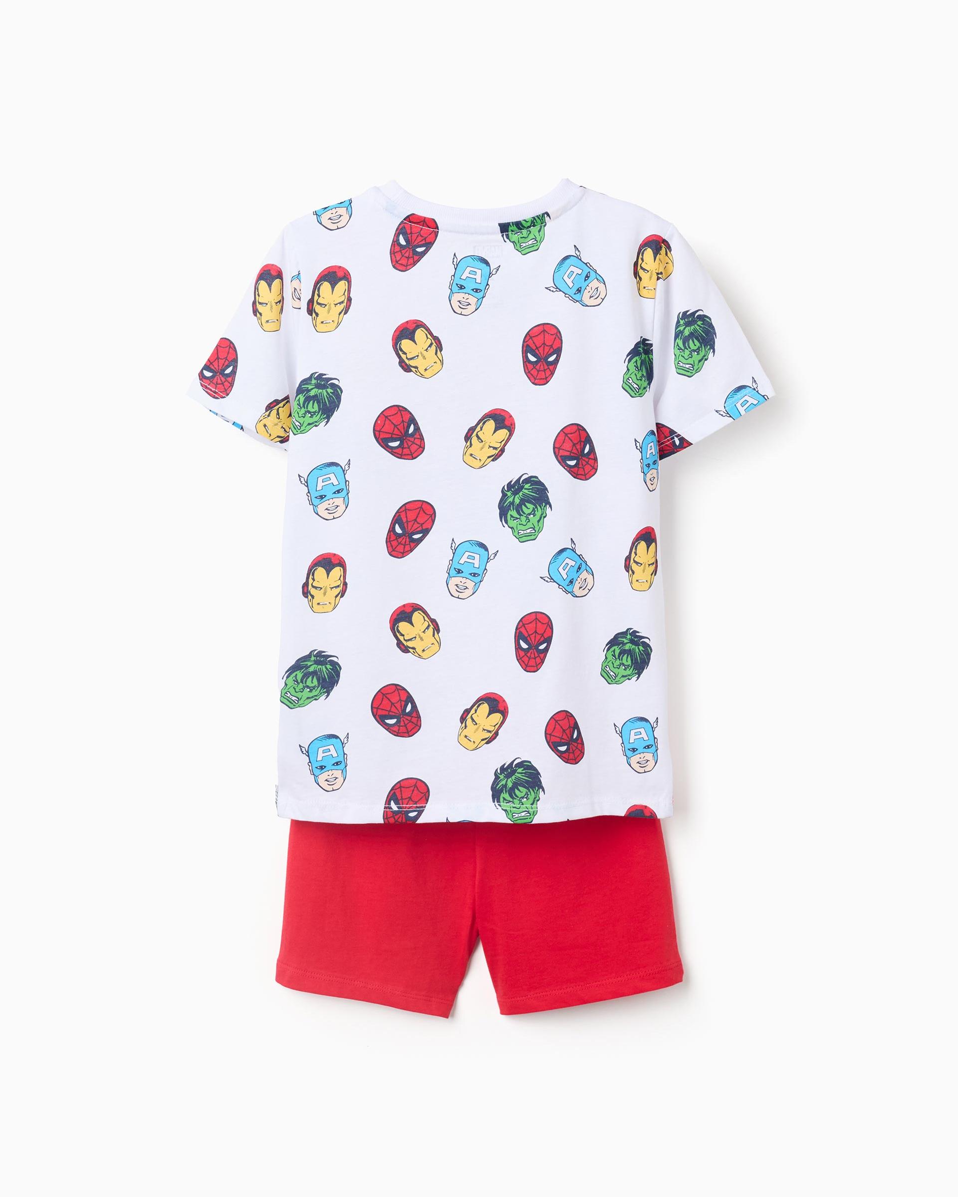 Pijama completo de niño 100% algodón y con estampado marvel - Zippy - Blanco Blanco-3