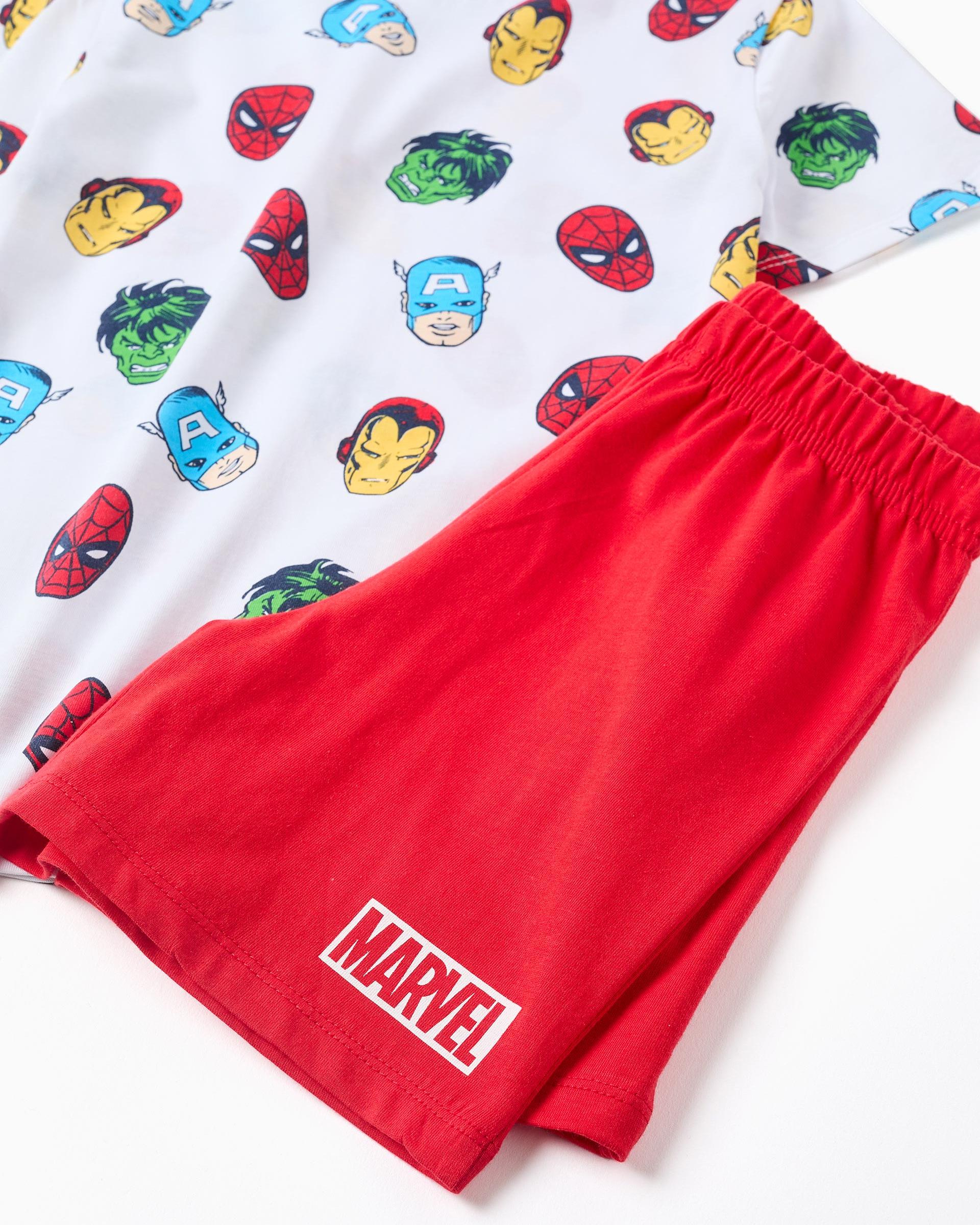 Pijama completo de niño 100% algodón y con estampado marvel - Zippy - Blanco Blanco-2