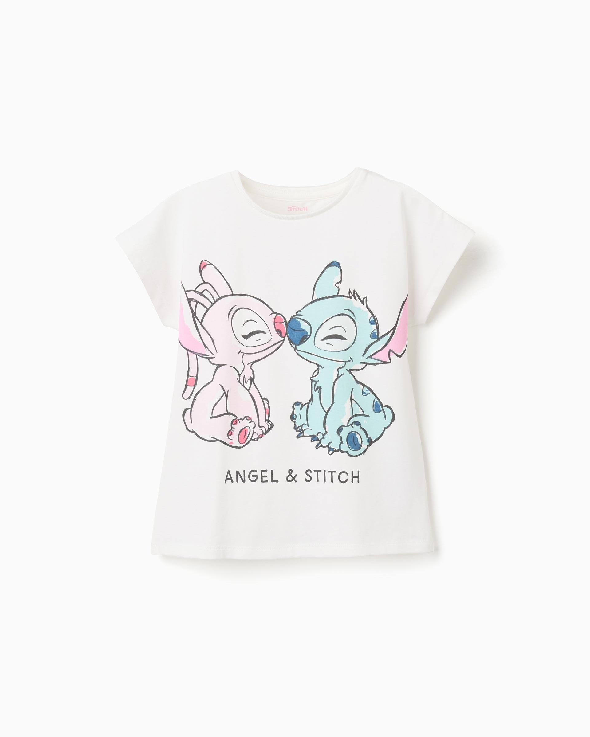 Imagen 0 de Camiseta de niña 100% algodón y con estampado Stitch