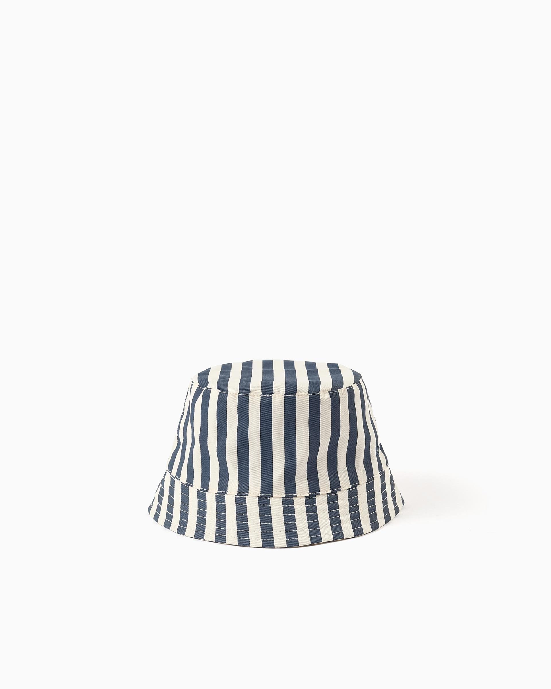 Sombrero de niño con lino y a rayas