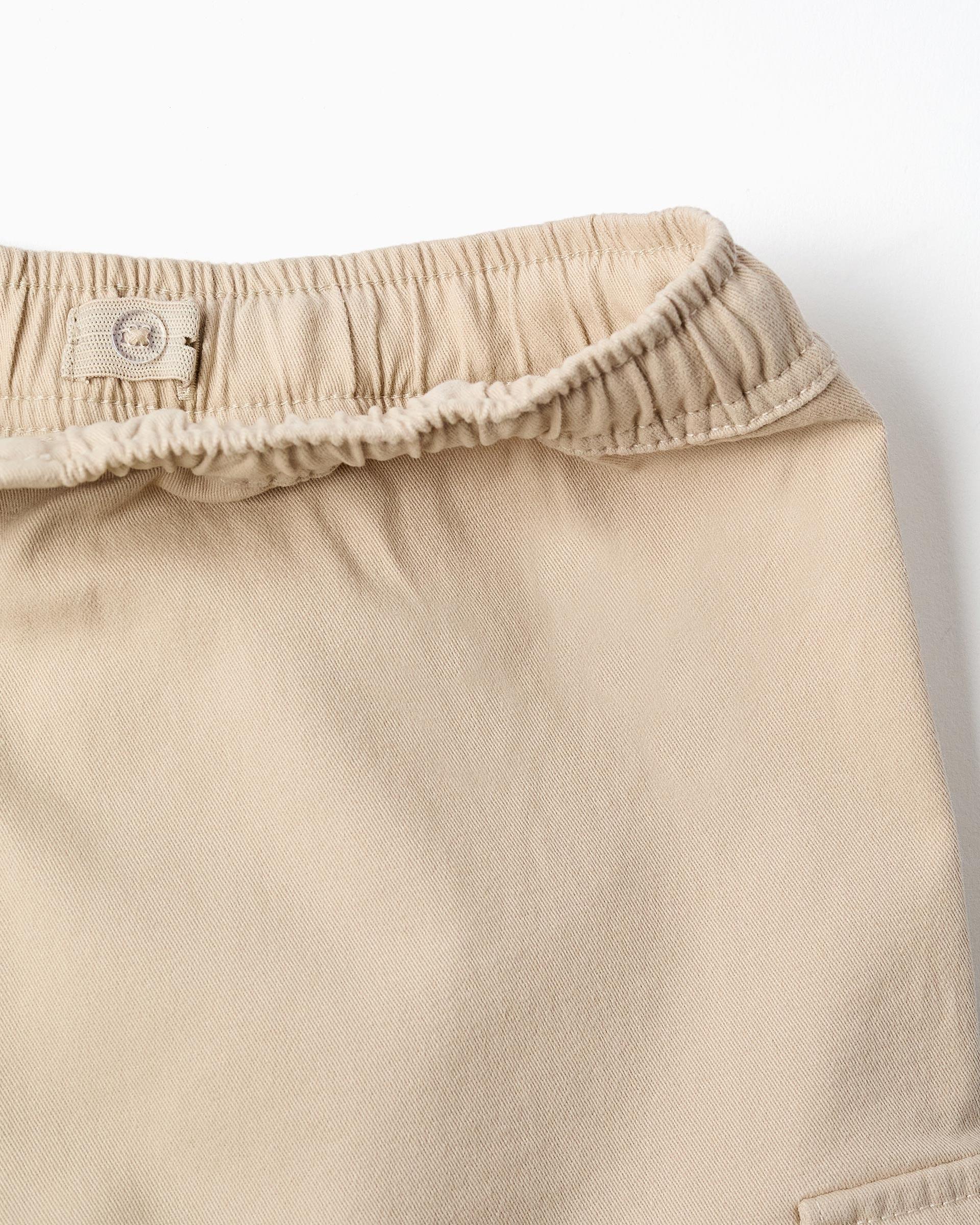 Bermuda de niño de sarga y con bolsillos cargo - Zippy - Beige Beige-2