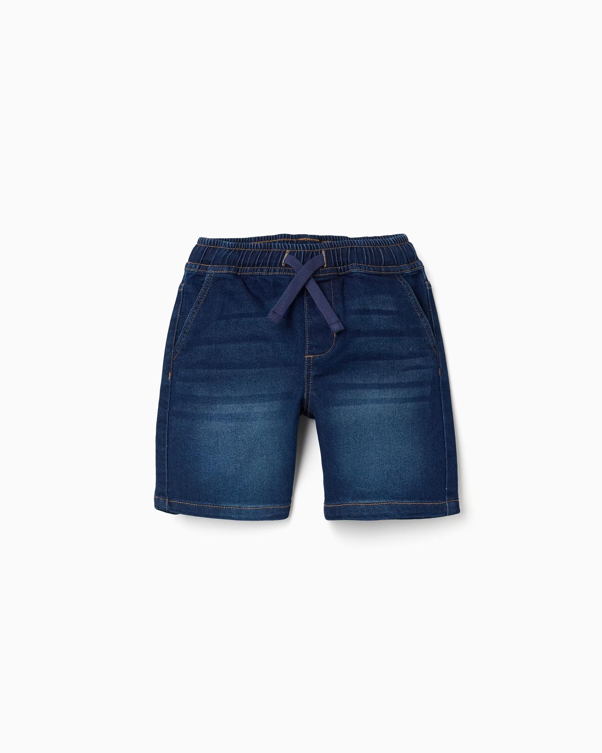 Bermuda de niño con cordón y cintura elástica - Zippy - Azul marino Azul marino-1