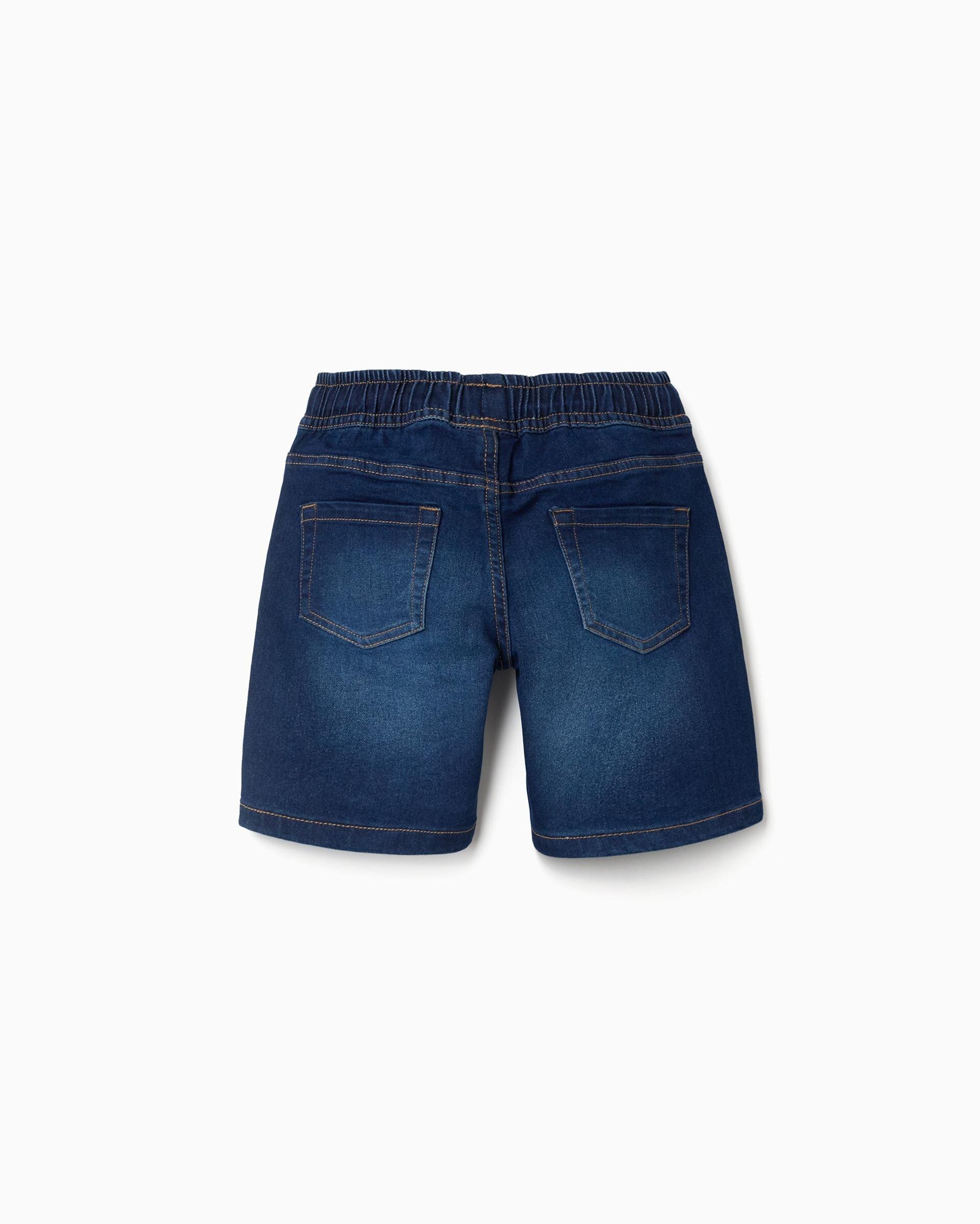 Bermuda de niño con cordón y cintura elástica - Zippy - Azul marino Azul marino-3