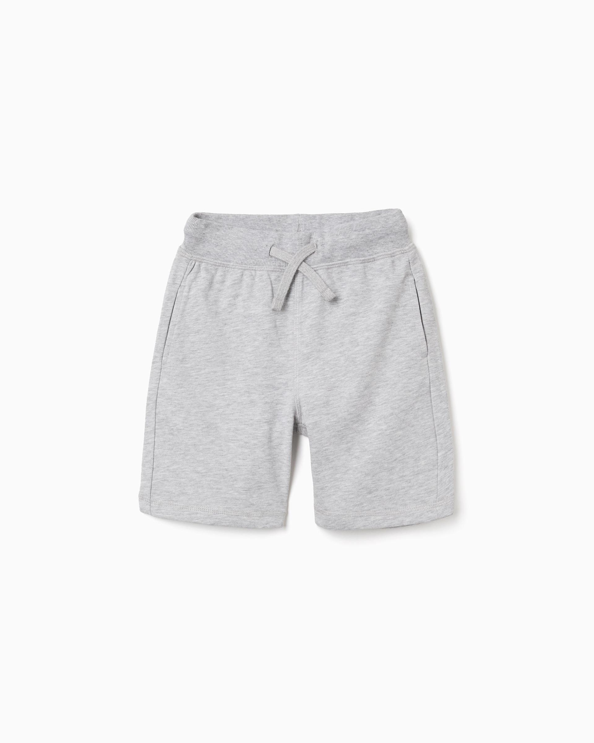 Bermuda de niño con cordón y bolsillos - Zippy - Gris claro Gris claro-1