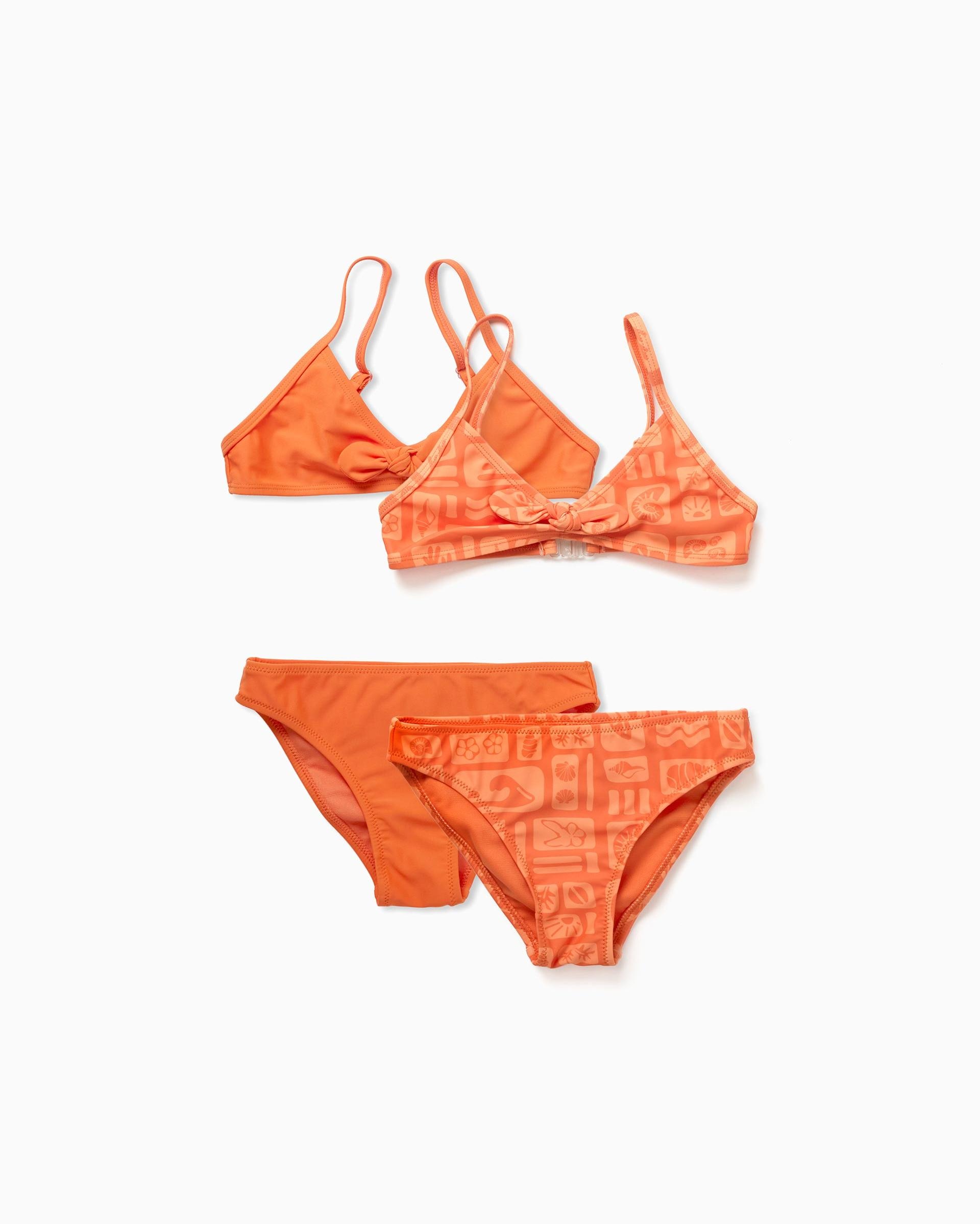Imagen 0 de Pack de 2 bikinis de niña con lazo decorativo Naranja