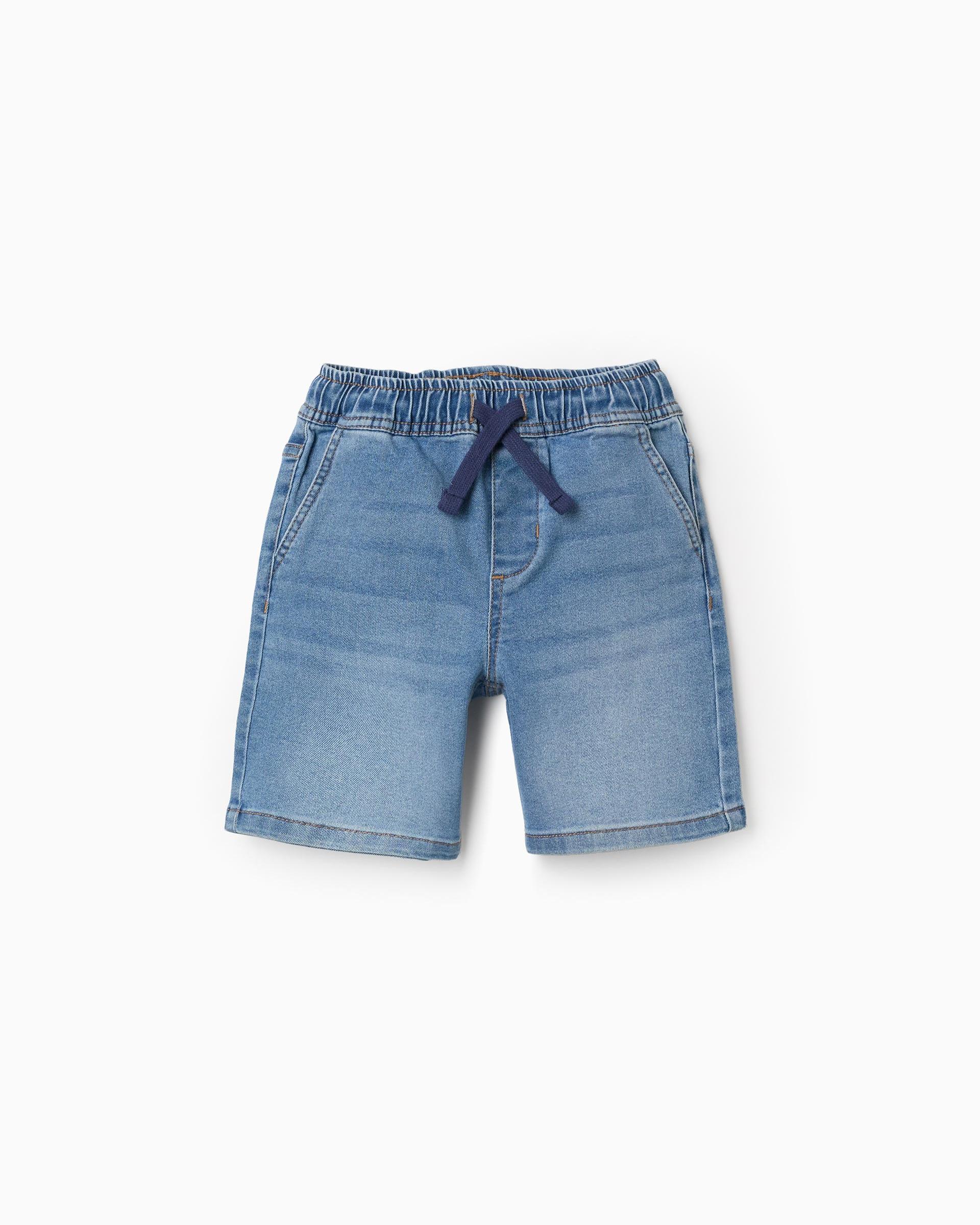 Bermuda de niño con cordón y cintura elástica - Zippy - Azul claro Azul claro-1
