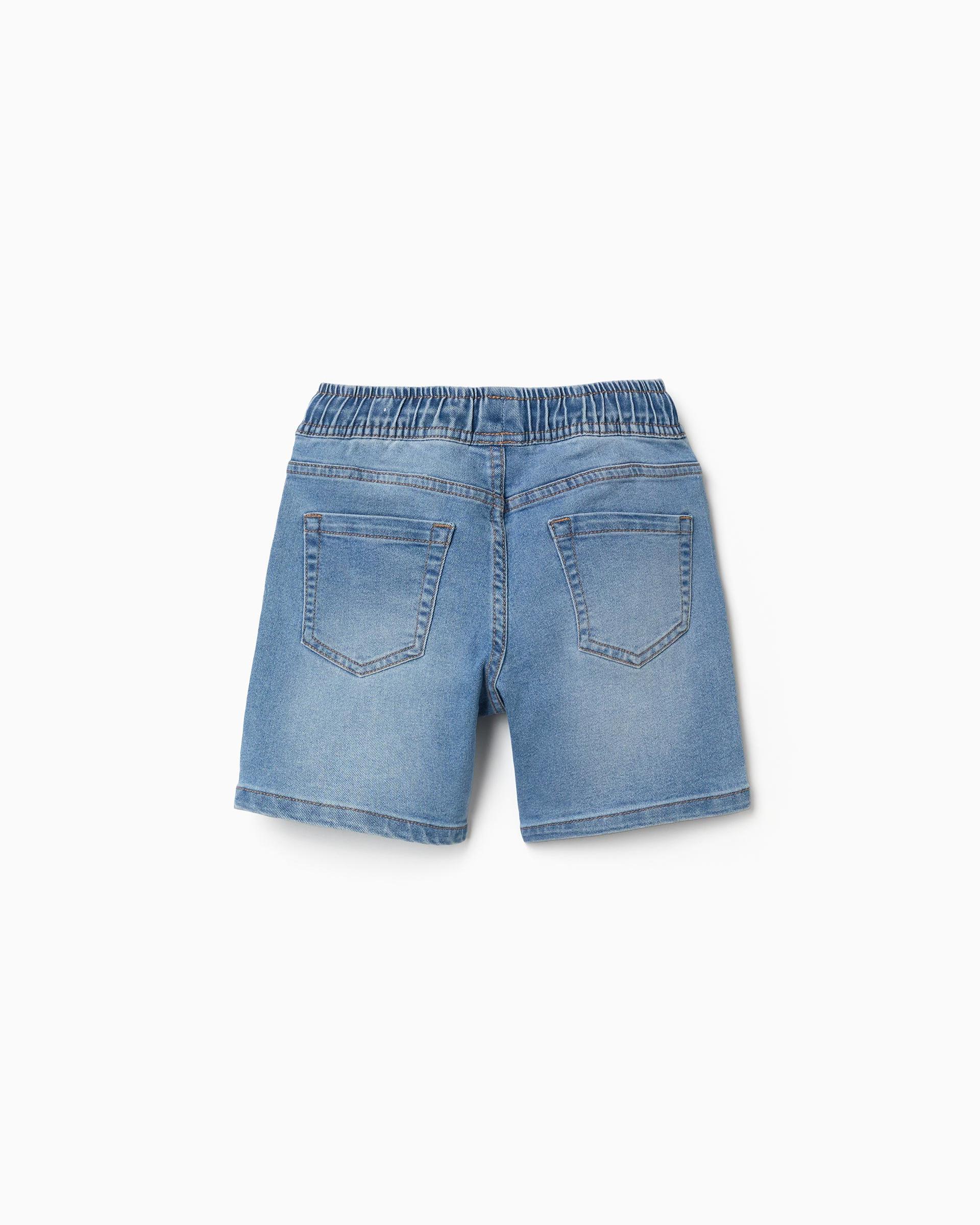 Bermuda de niño con cordón y cintura elástica - Zippy - Azul claro Azul claro-3