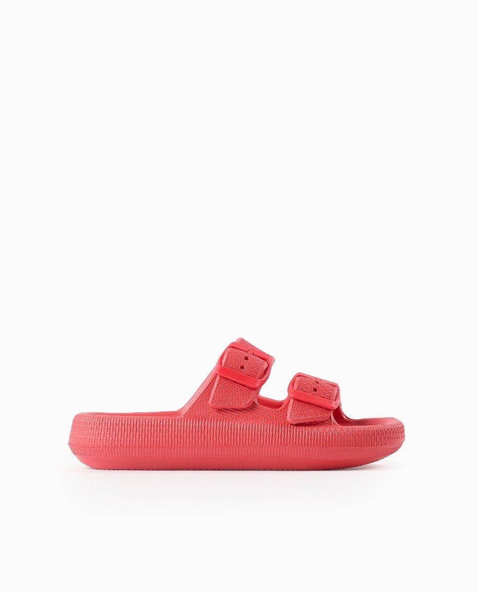 Imagen 0 de Chanclas pala de niña de goma y con tiras Rosa