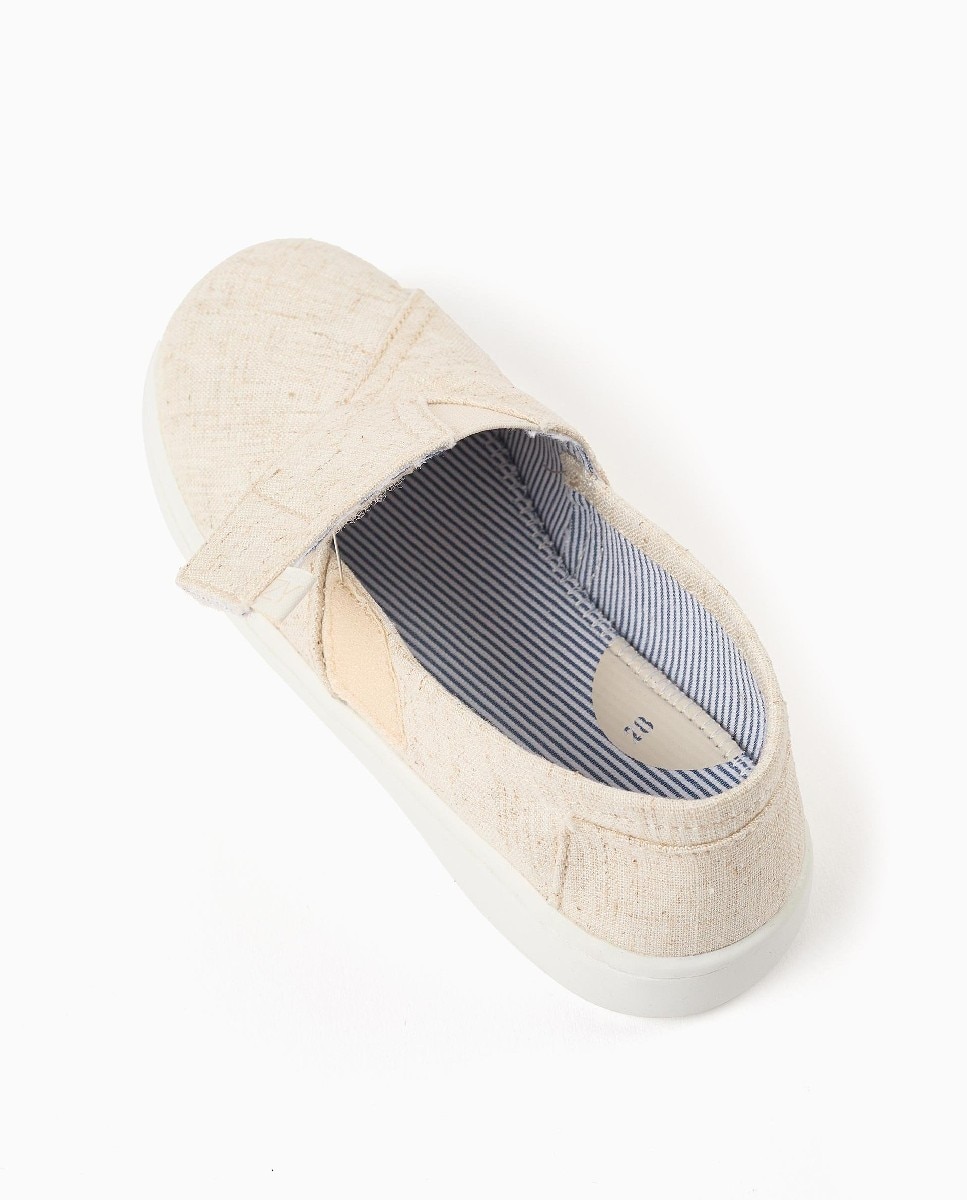 Alpargatas de niño de lino y con tira autoadherente - Zippy - Beige Beige-2