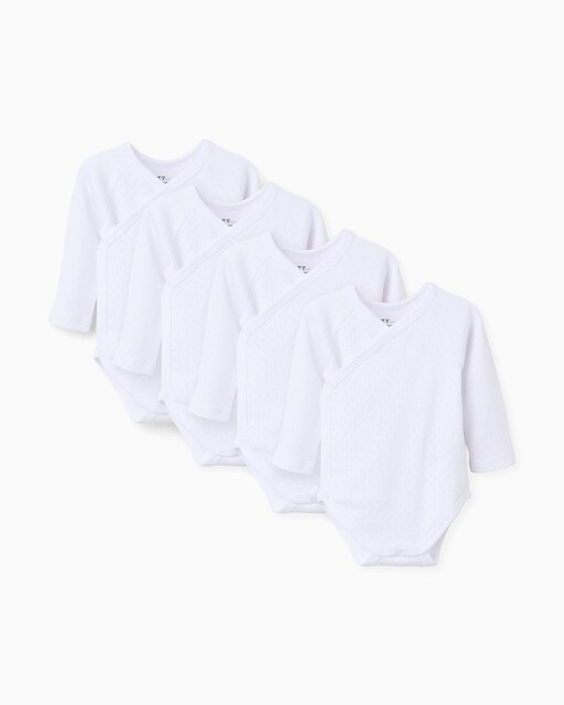Imagen 0 de Body interior de bebé niña 100% algodón y cierre cruzado en pointelle