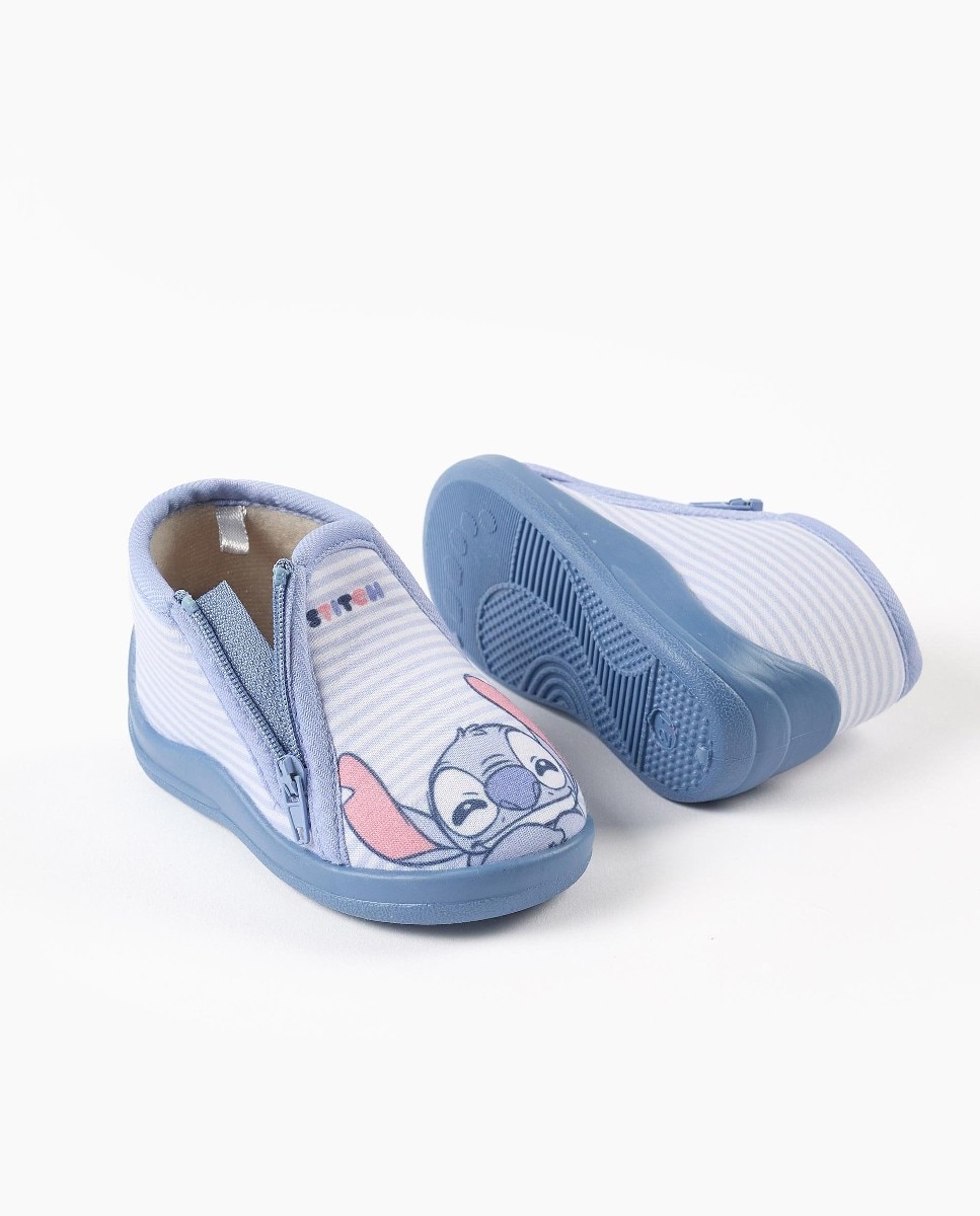 Zapatillas de casa cerradas de bebé niña con estampado Stitch y suela antideslizante - Zippy - Azul claro Azul claro-3