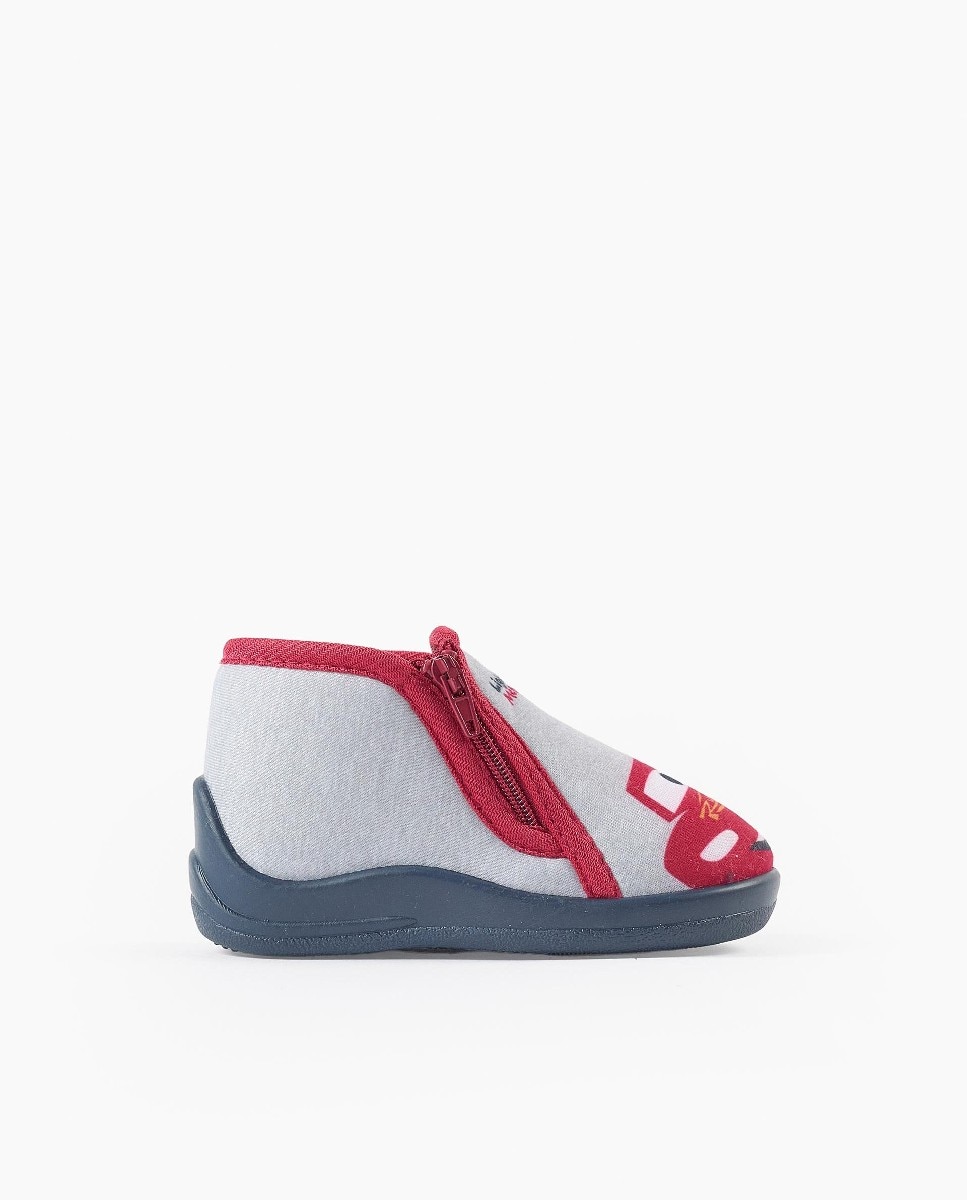 Imagen 1 de Zapatillas de casa de bebé niño con estampado Rayo McQueen y suela antideslizante Gris / Naranja