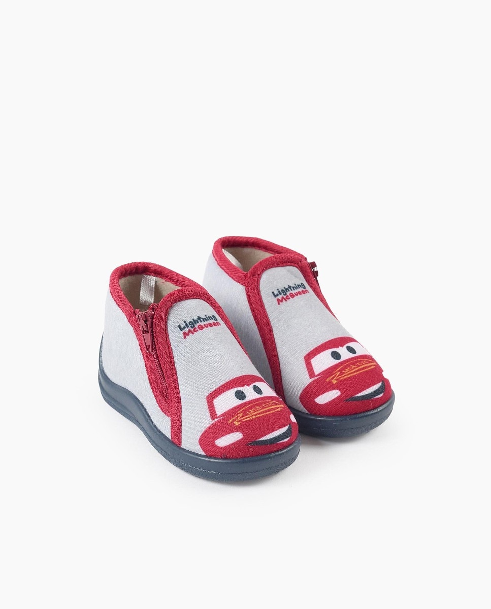 Imagen 3 de Zapatillas de casa de bebé niño con estampado Rayo McQueen y suela antideslizante - Zippy - Gris / Naranja Gris / Naranja