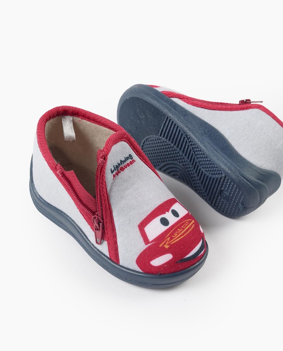 Imagen 2 de Zapatillas de casa de bebé niño con estampado Rayo McQueen y suela antideslizante - Zippy - Gris / Naranja Gris / Naranja