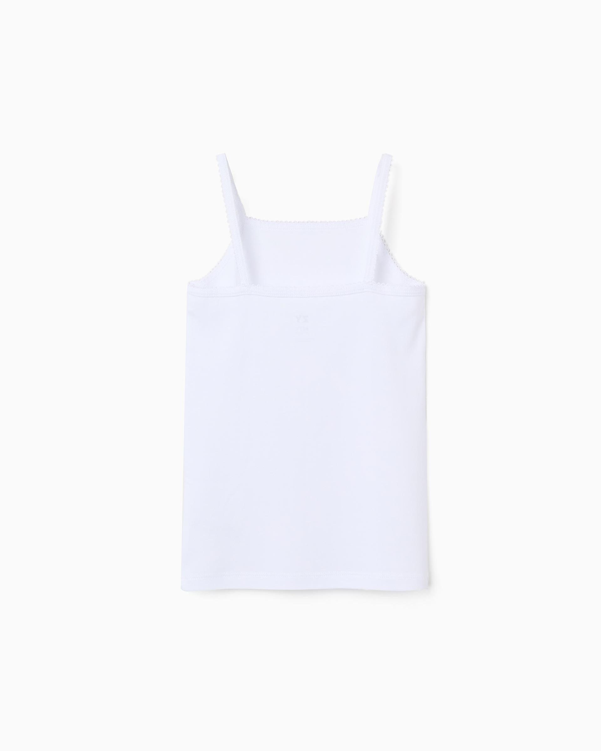 Pack de 3 camisetas interiores de niña 100% algodón y de tirantes - Zippy - Blanco Blanco-3