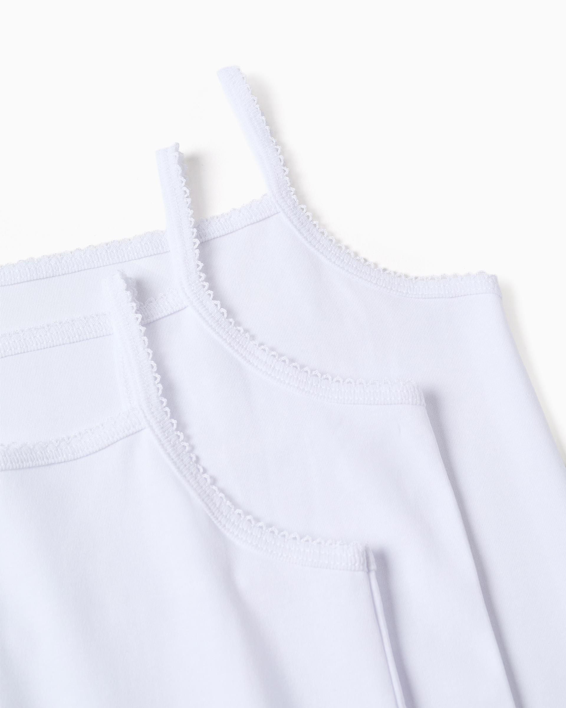 Pack de 3 camisetas interiores de niña 100% algodón y de tirantes - Zippy - Blanco Blanco-2