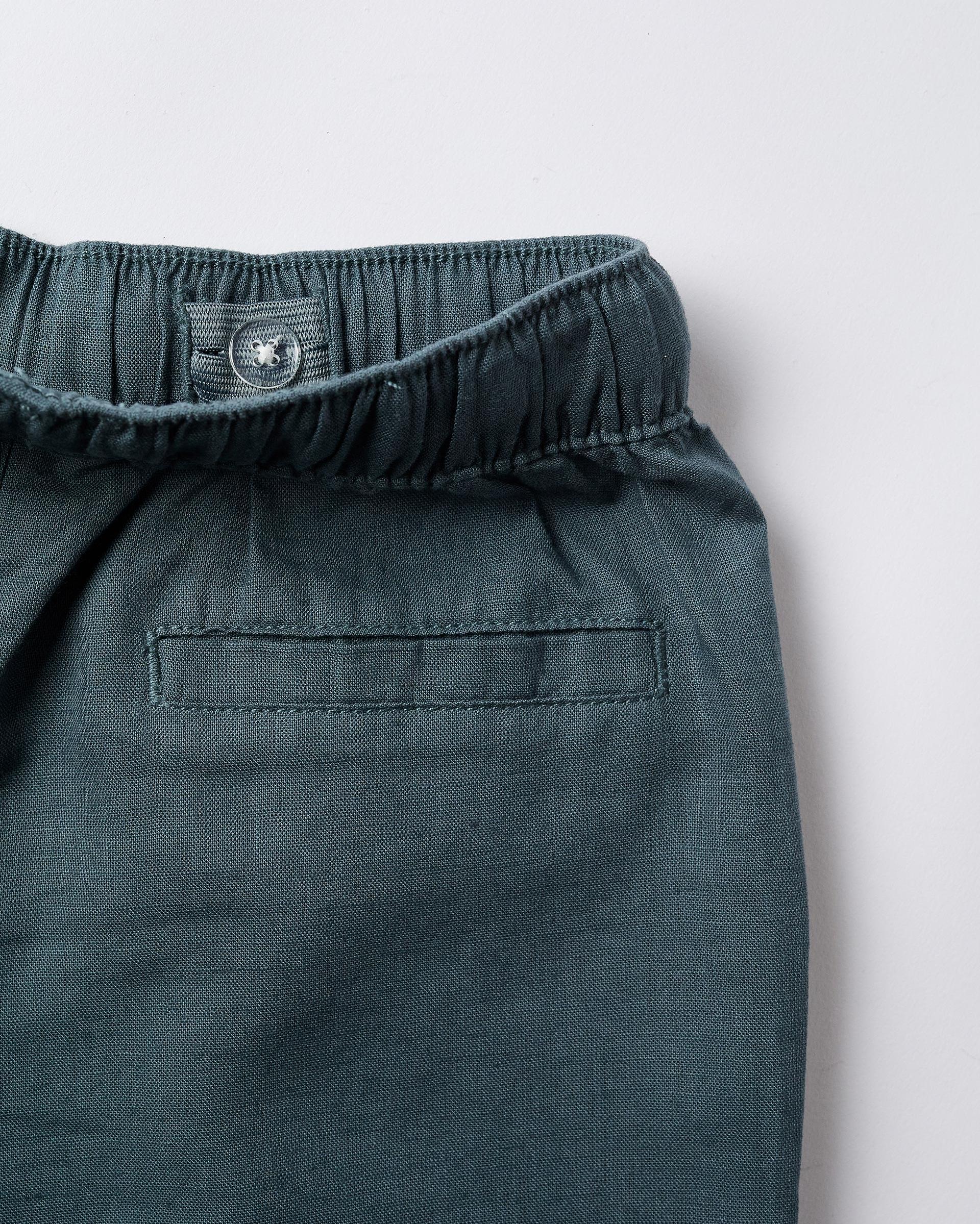 Pantálon de niño en mezcla de lino y algodón y con cordón straight - Zippy - Azul Azul-2