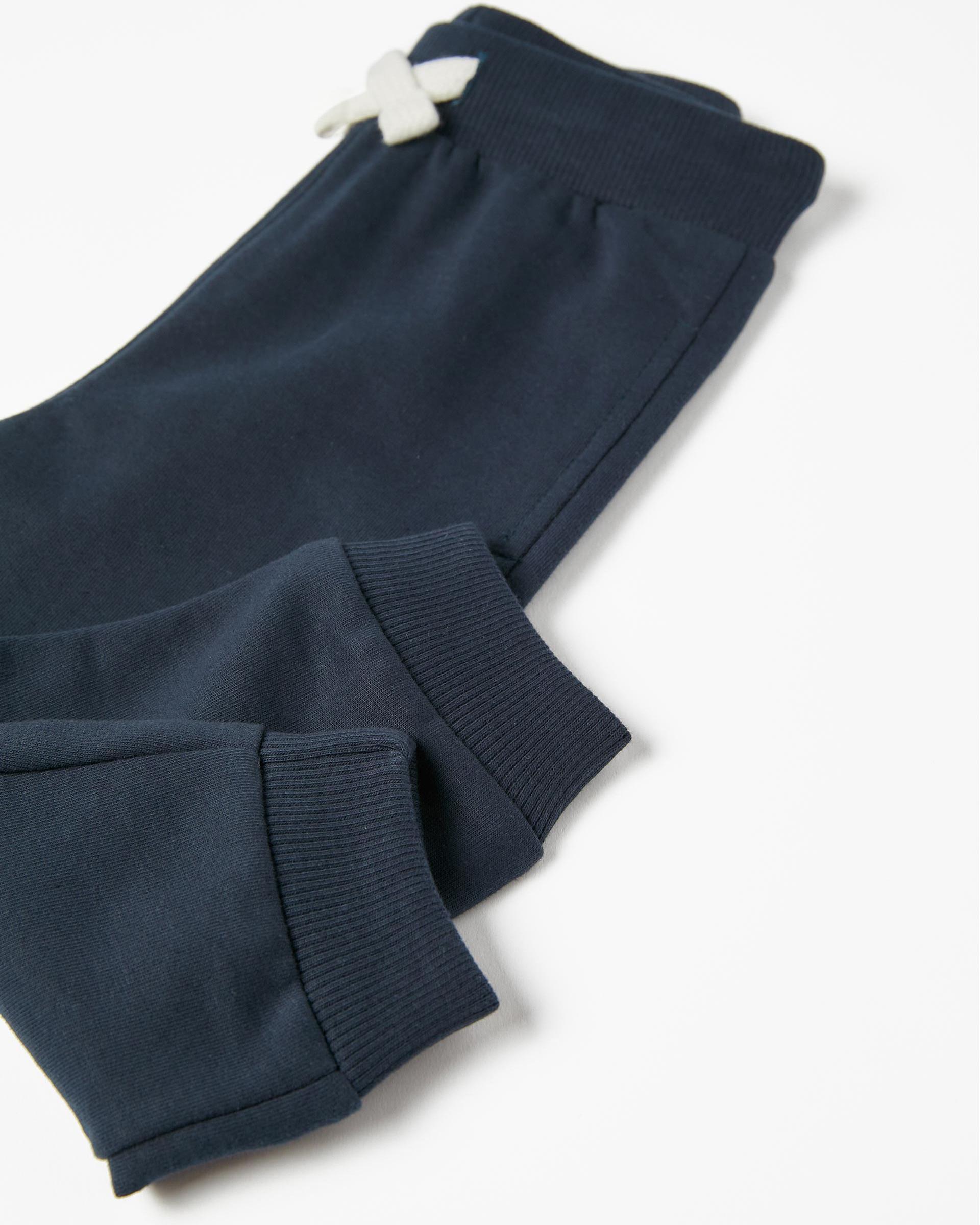 Pantalón deportivo de bebé con cintura ajustable y cordón - Zippy - Azul marino Azul marino-3