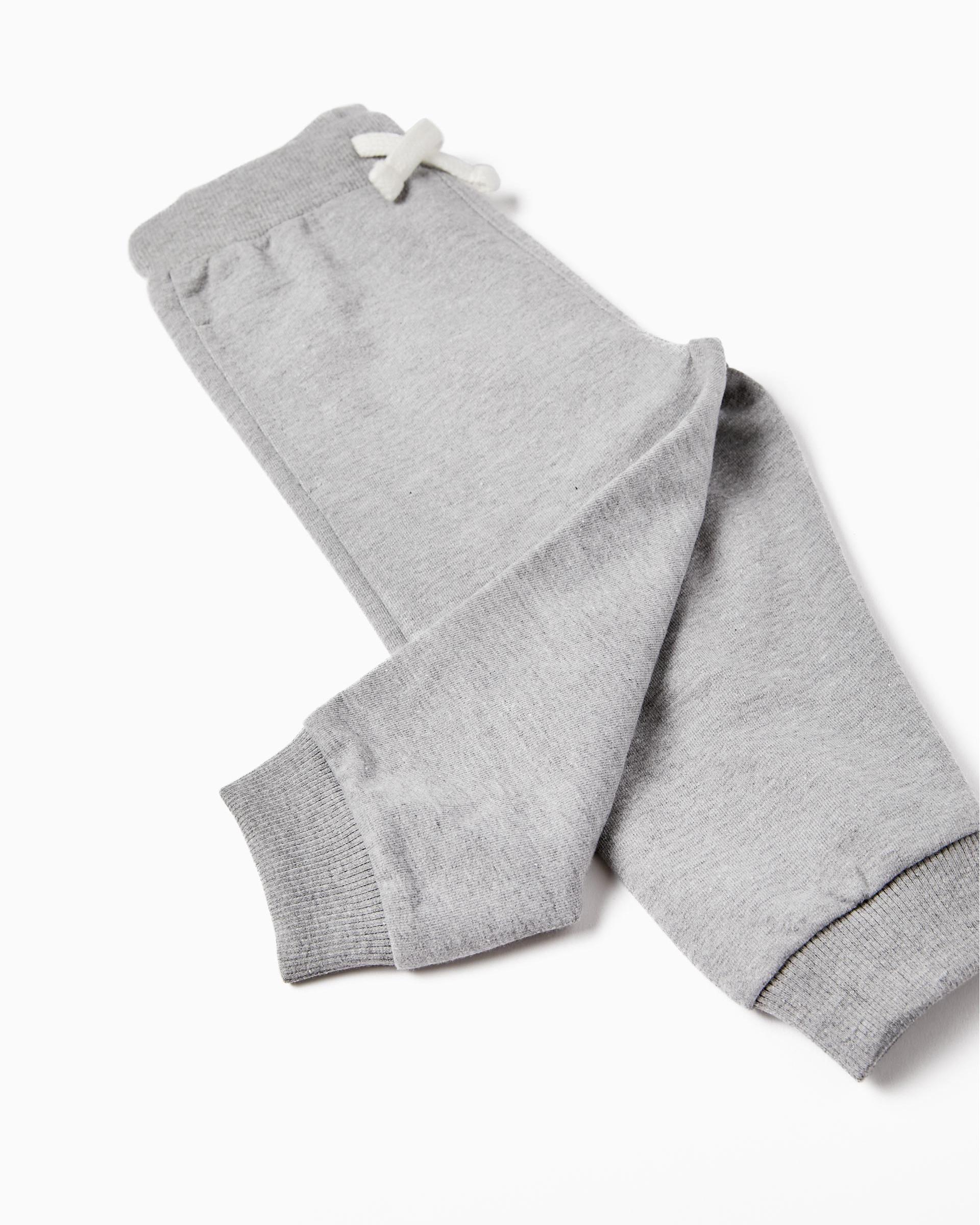 Pantalón deportivo de bebé con cintura ajustable y cordón - Zippy - Gris Gris-3