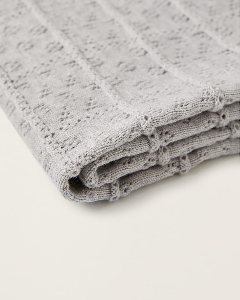 Manta de punto 75 x 90 Zippy Gris-4