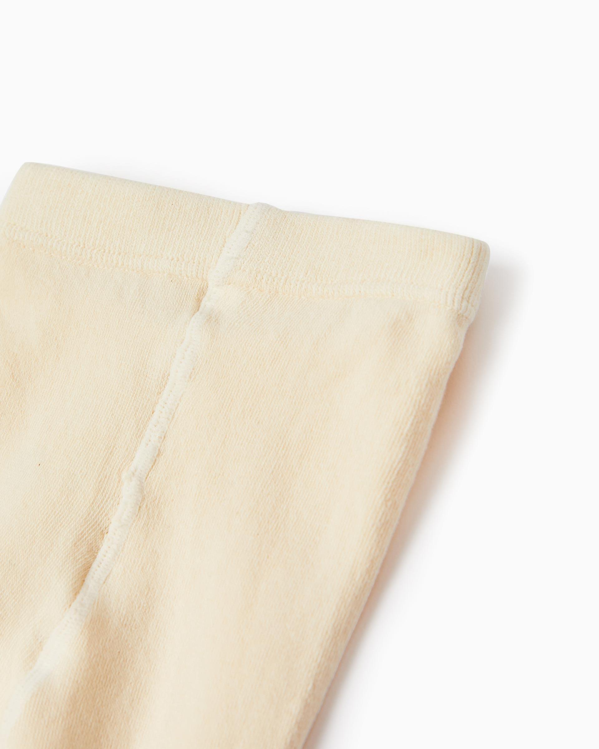 Leotardos de niña de punto antipilling - Zippy - Beige Beige-2