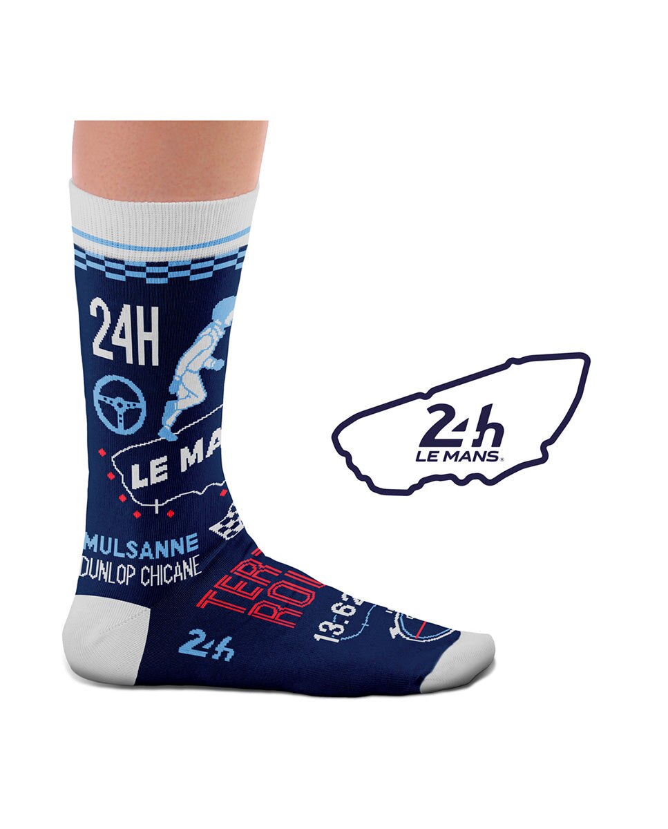 Calcetines de hombre 24h Le Mans cortos en color azul - Heel Tread - Azul marino Azul marino-3
