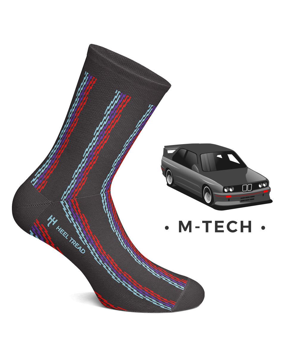 Calcetines de hombre M-Tech cortos en color azul - Heel Tread - Negro / Azul Negro / Azul-3