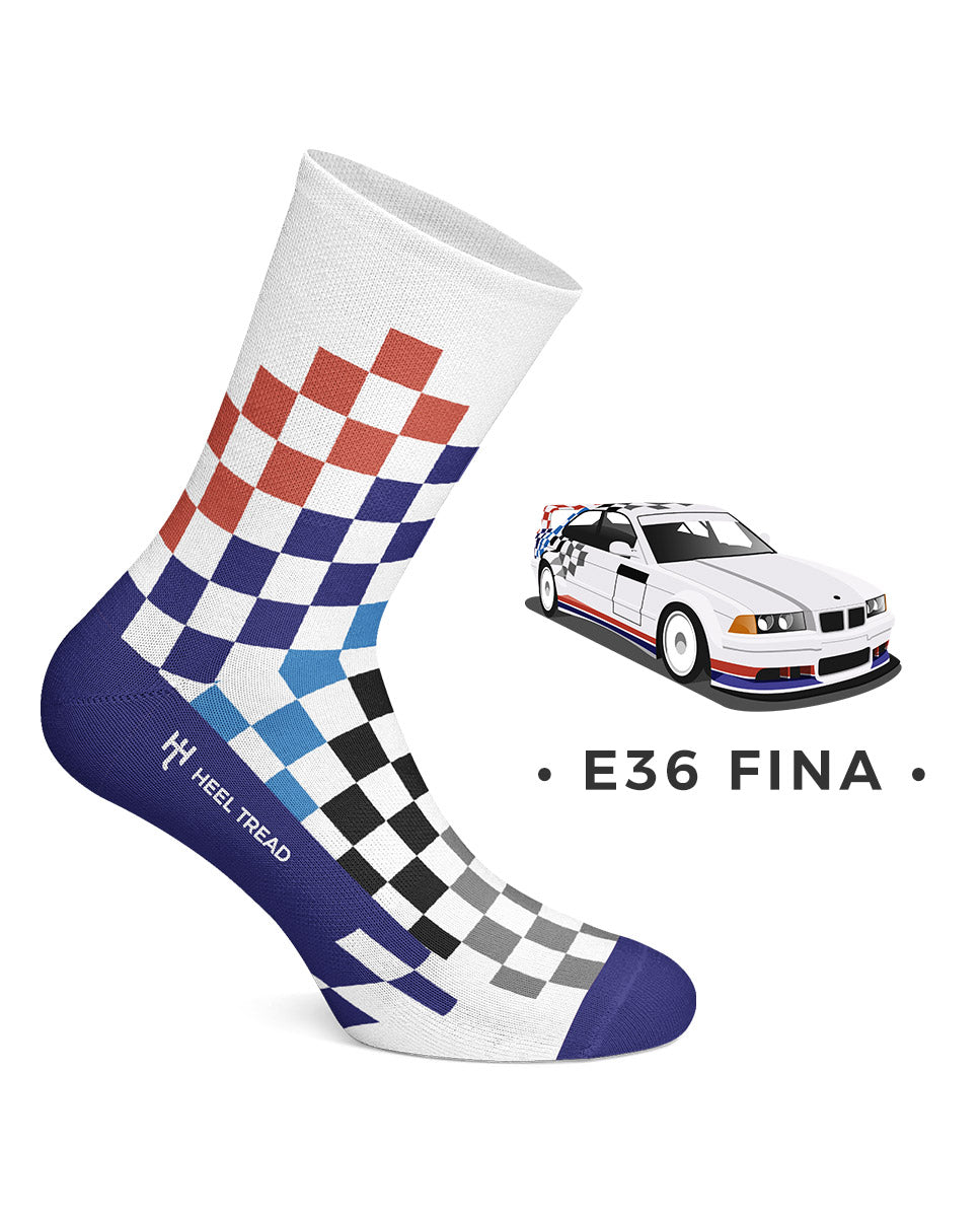 Calcetines de hombre E36 Fina cortos en color - Heel Tread - Blanco Blanco-4