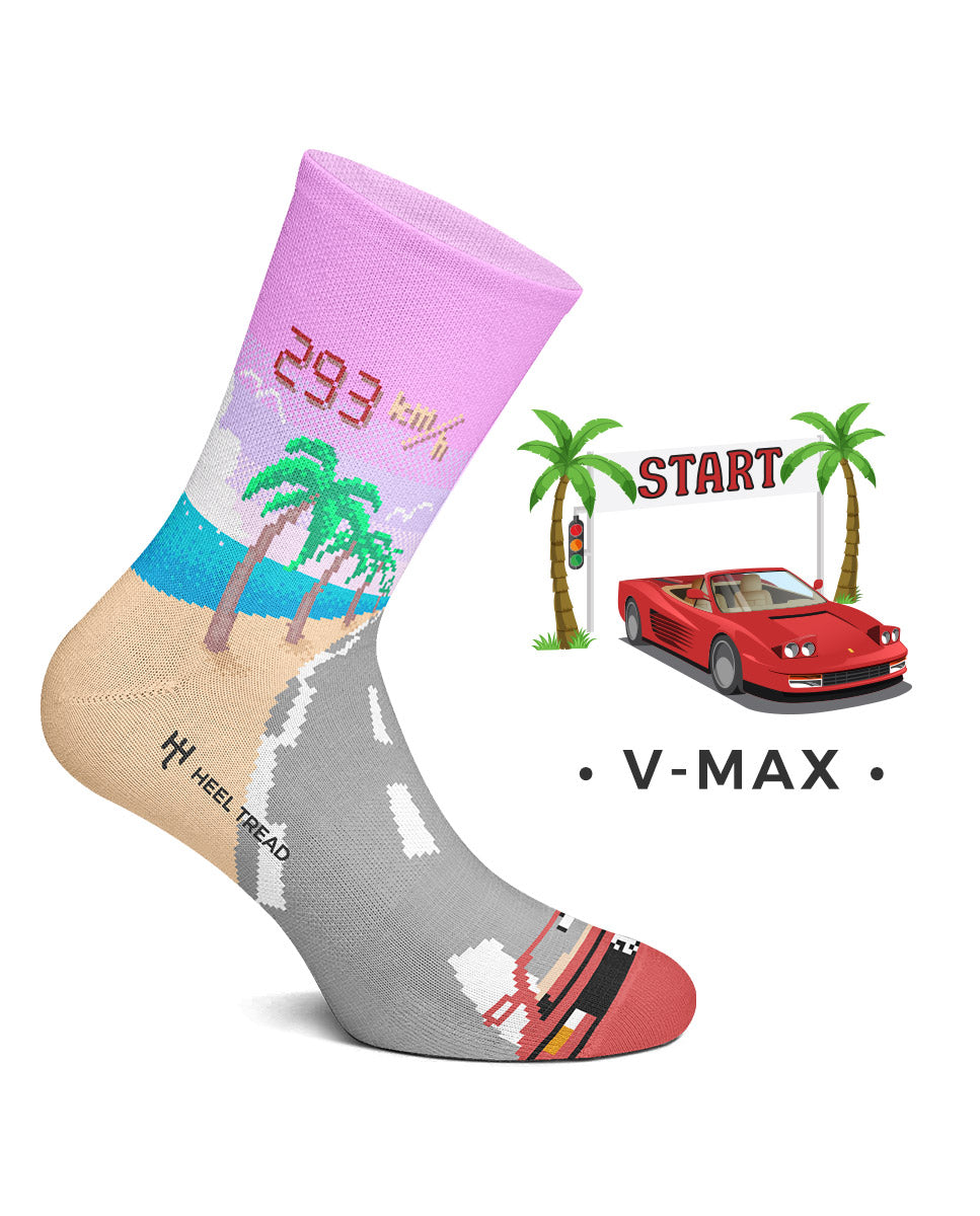 Calcetines de hombre V-Max cortos en multicolor - Heel Tread - Lila Lila-2