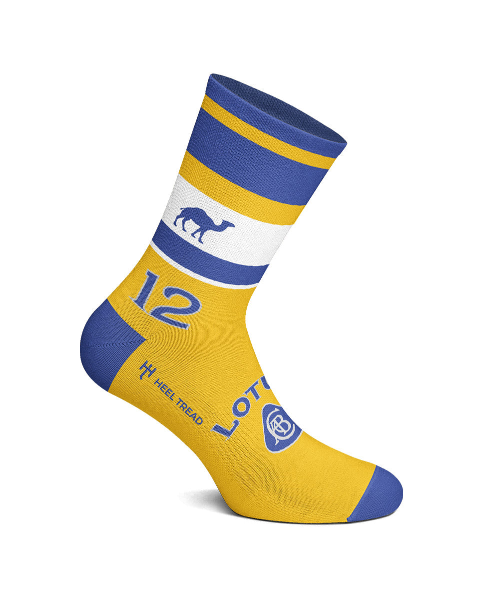 Calcetines de hombre 99T cortos en color amarillo - Heel Tread - Azul / Amarillo Azul / Amarillo-3