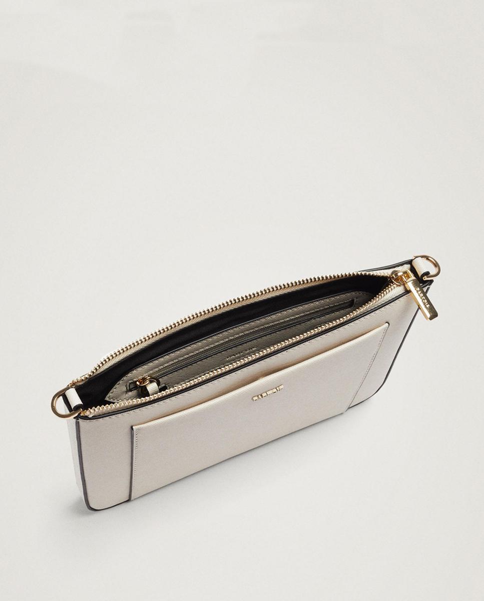 Bandolera de mujer con cremallera y varios compartimentos en liso - Parfois - Crudo Crudo-4