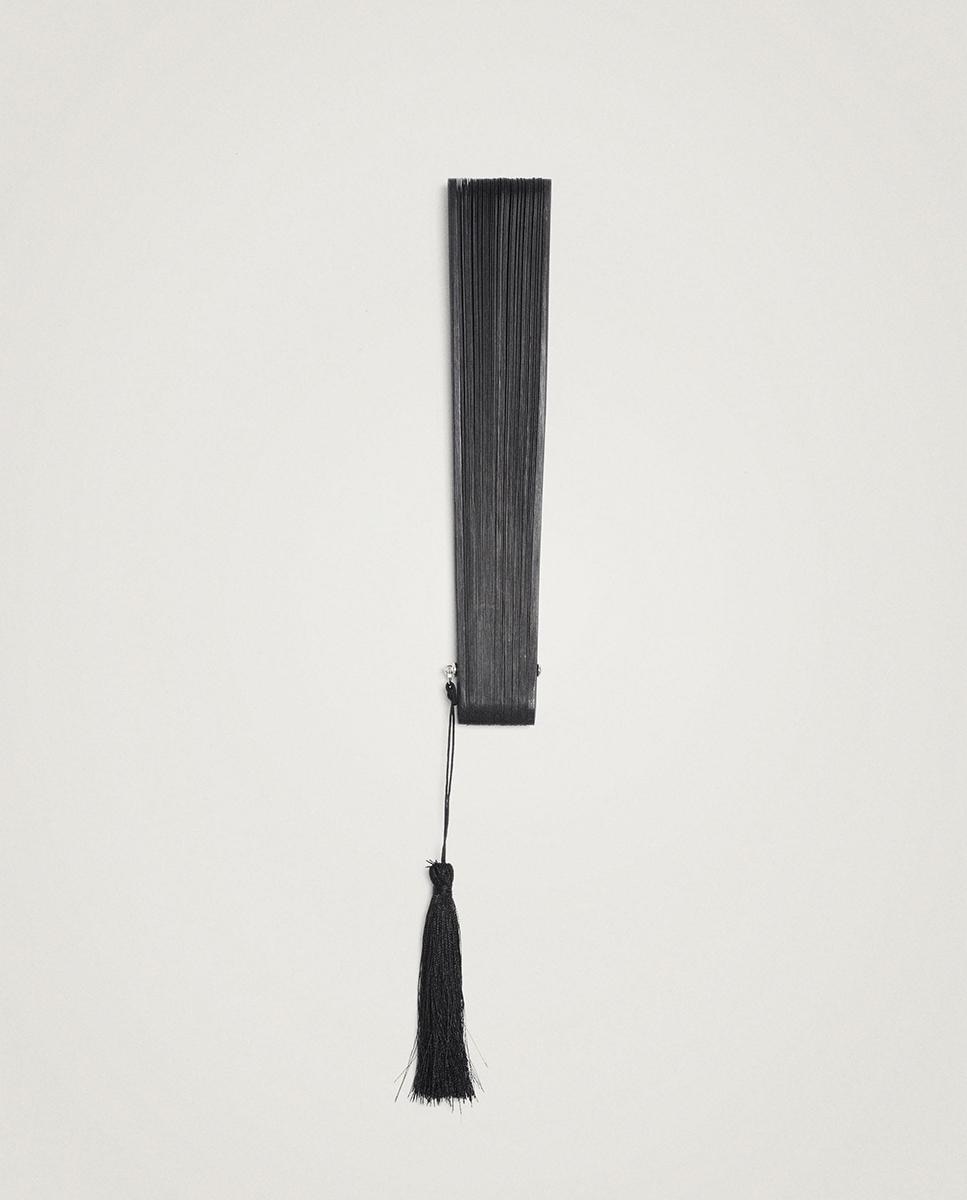 Abanico de bambú liso con troquelado - Parfois - Negro Negro-3