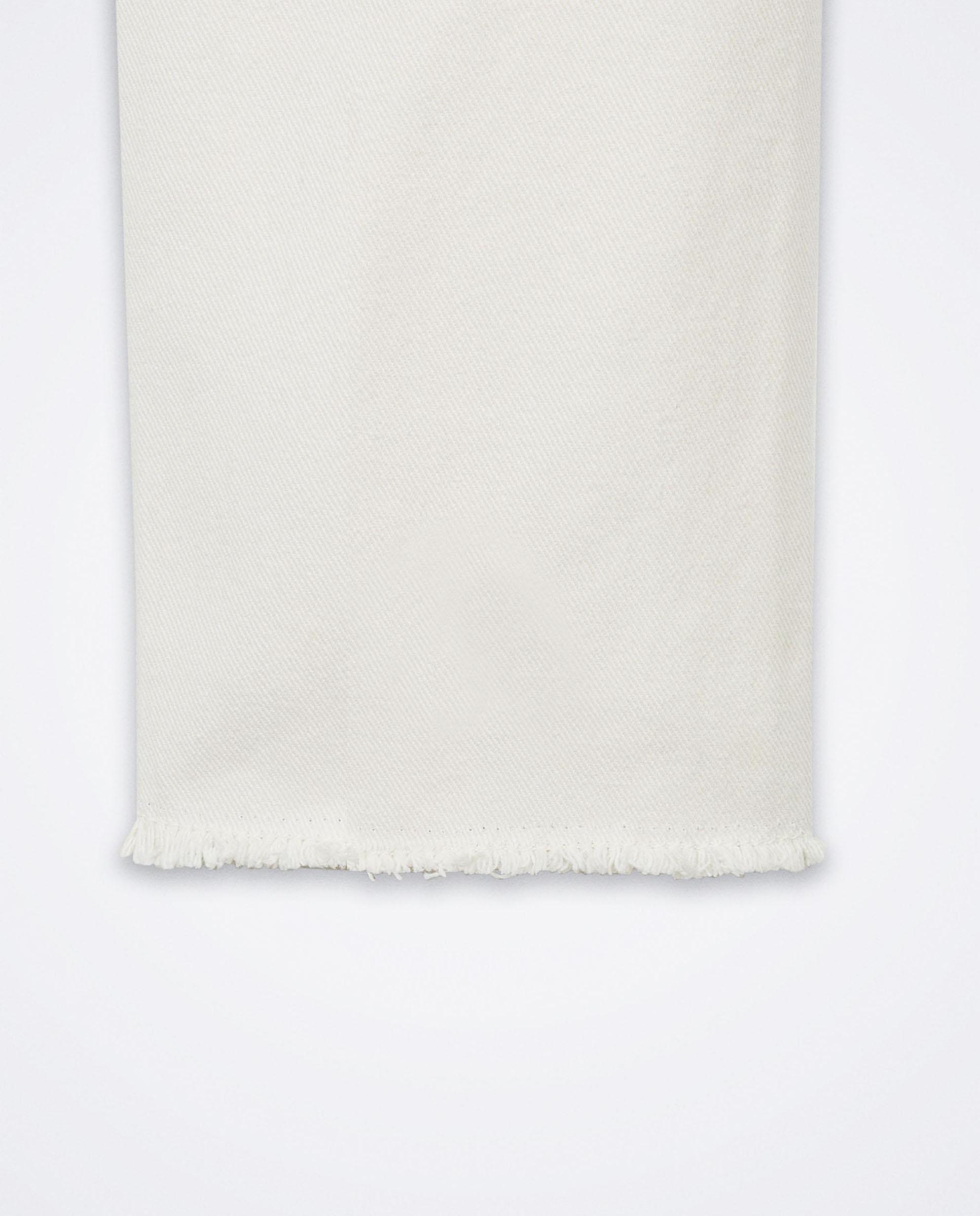 Vaqueros rectos de mujer 100% algodón en liso - Parfois - Blanco Blanco-5