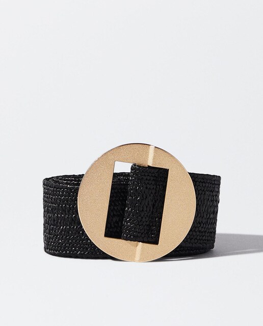 Imagen 0 de Cinturón de mujer grueso con hebilla en liso