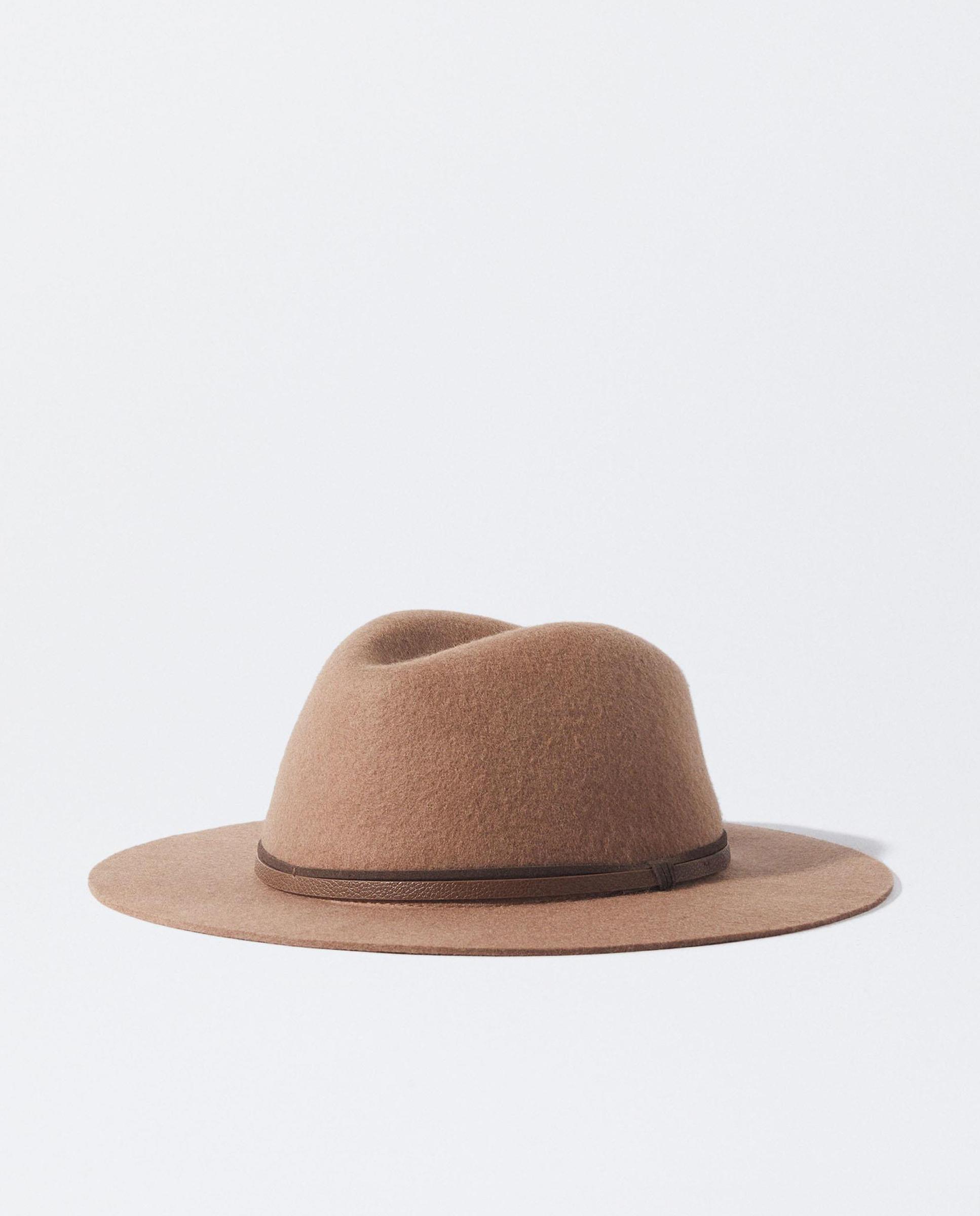 Sombrero de mujer con pespuntes en liso - Parfois - Marrón claro Marrón claro-1