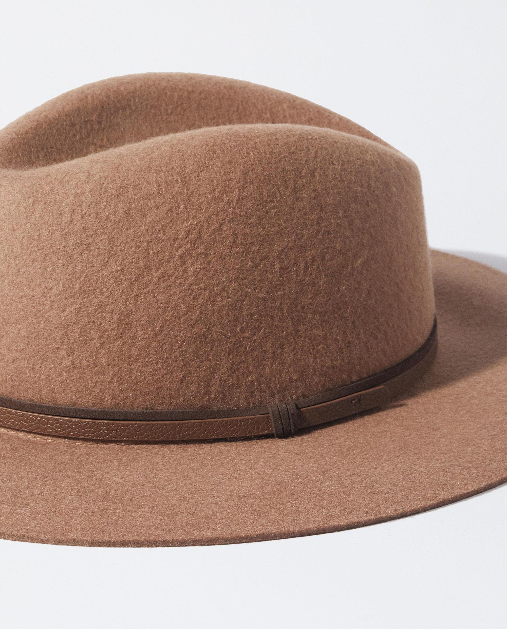 Sombrero de mujer con pespuntes en liso - Parfois - Marrón claro Marrón claro-2
