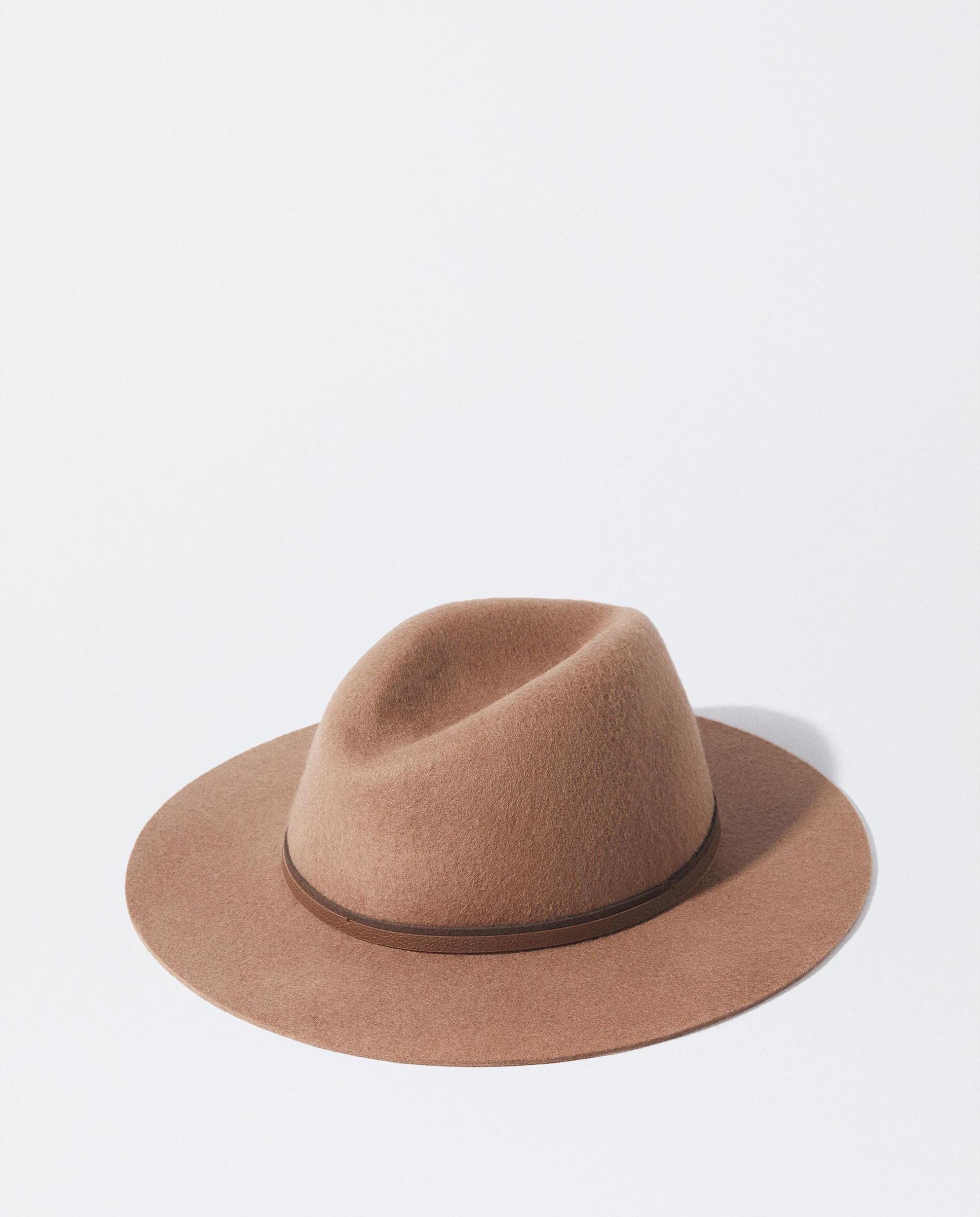 Sombrero de mujer con pespuntes en liso - Parfois - Marrón claro Marrón claro-3