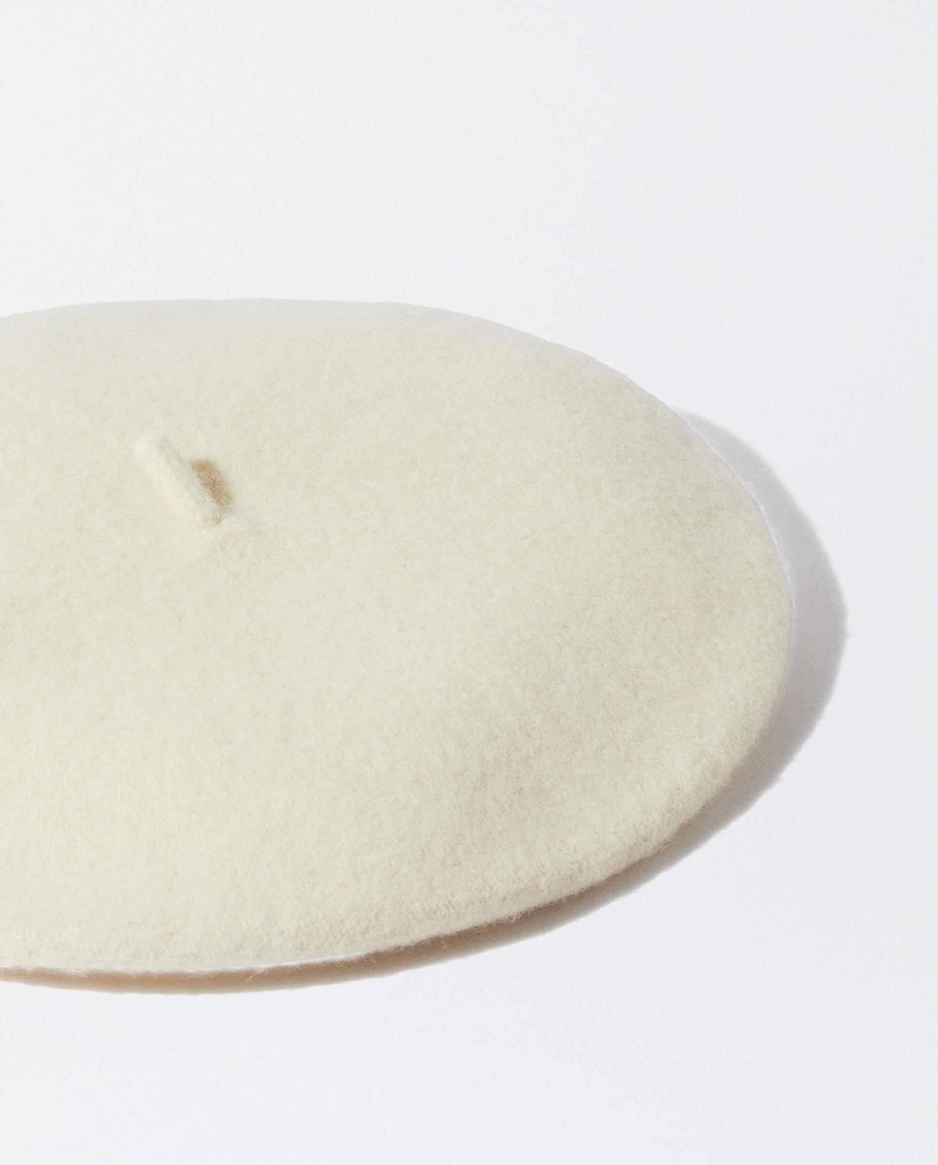 Boina de mujer de lana con pespuntes en liso - Parfois - Crema Crema-2
