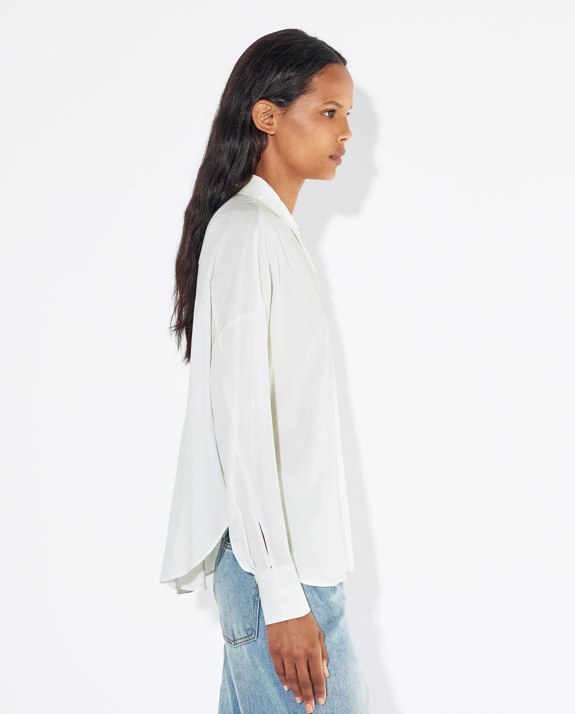 Camisa de mujer de manga larga lisa - Parfois - Blanco Blanco-2