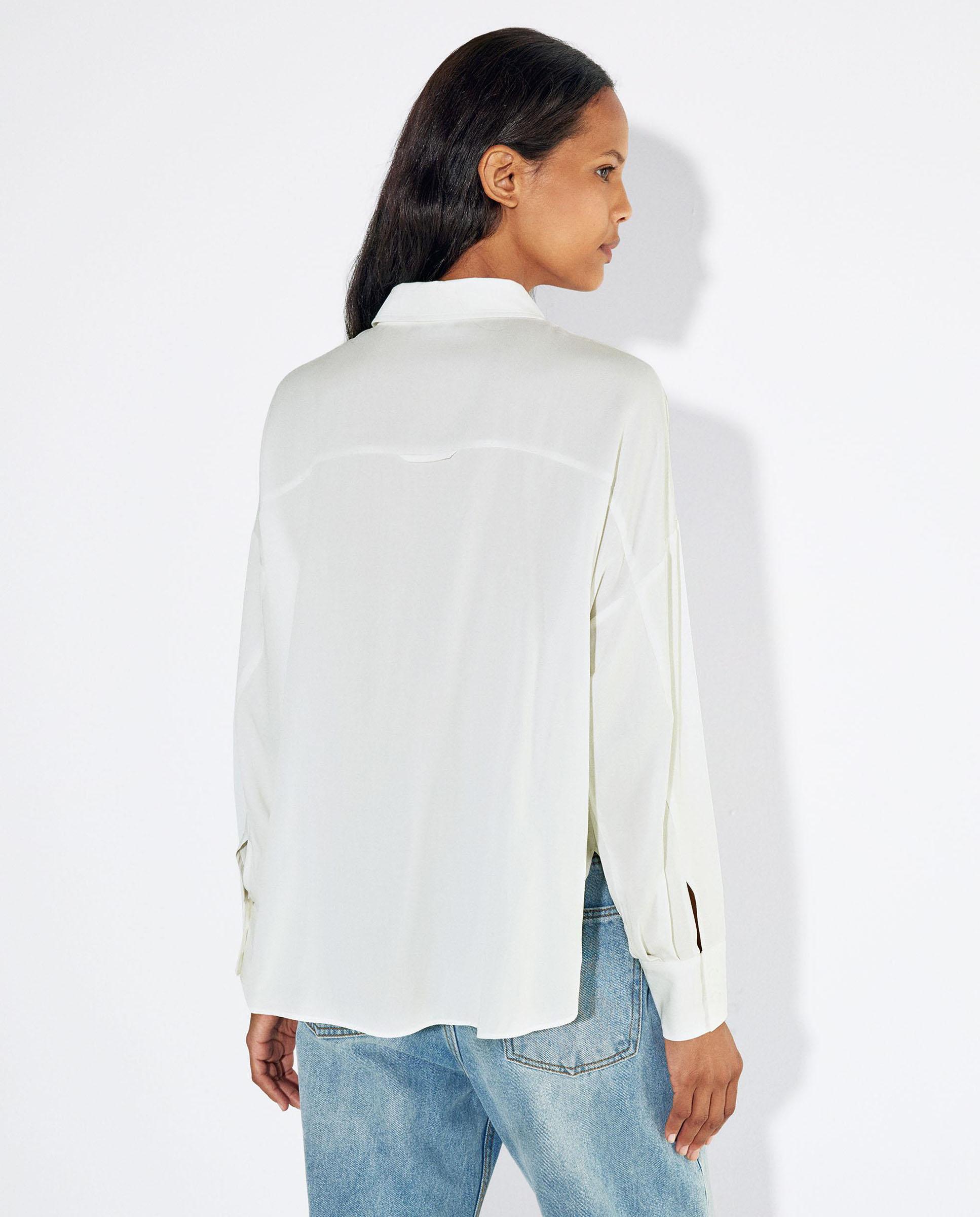 Camisa de mujer de manga larga lisa - Parfois - Blanco Blanco-4