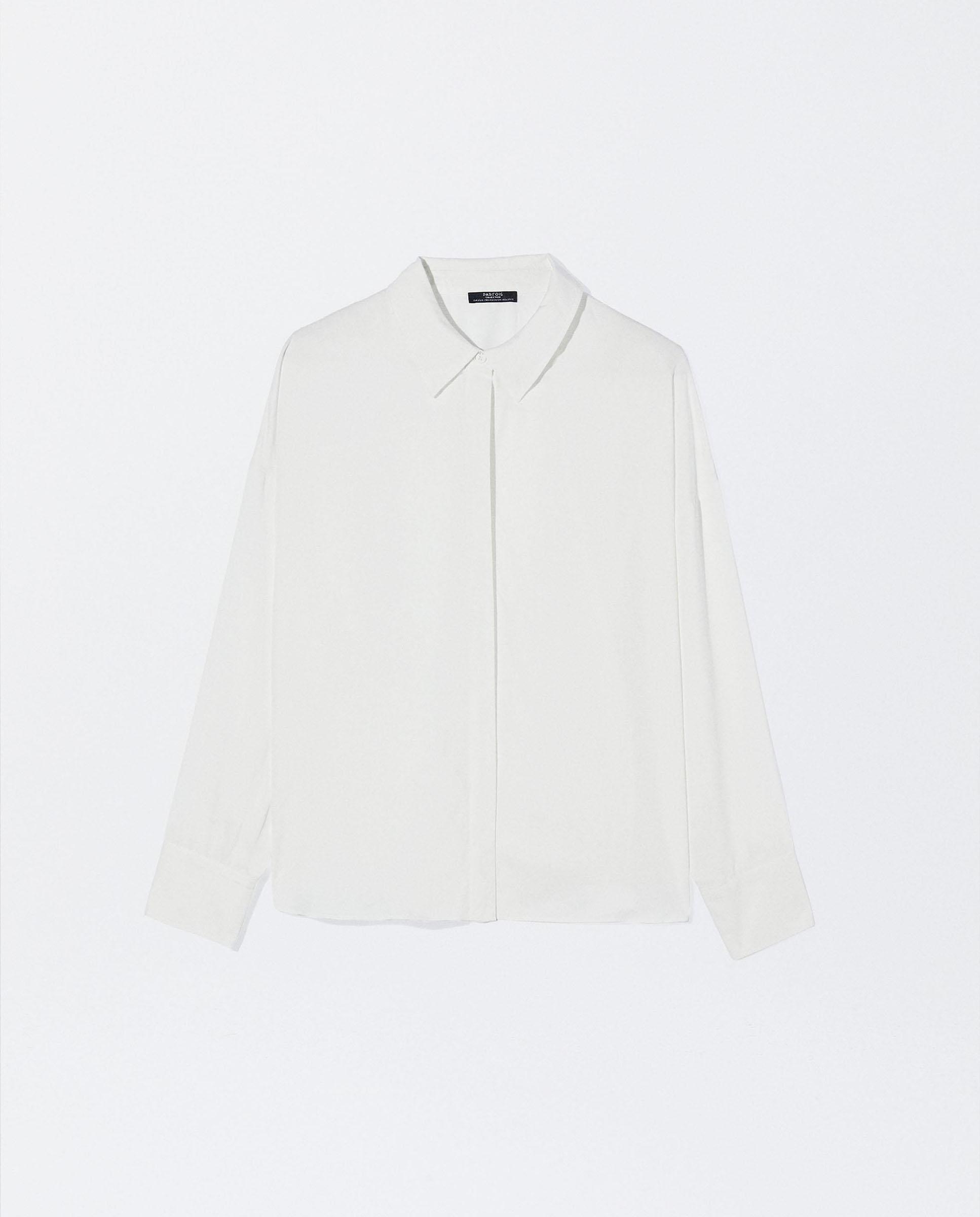 Camisa de mujer de manga larga lisa - Parfois - Blanco Blanco-5