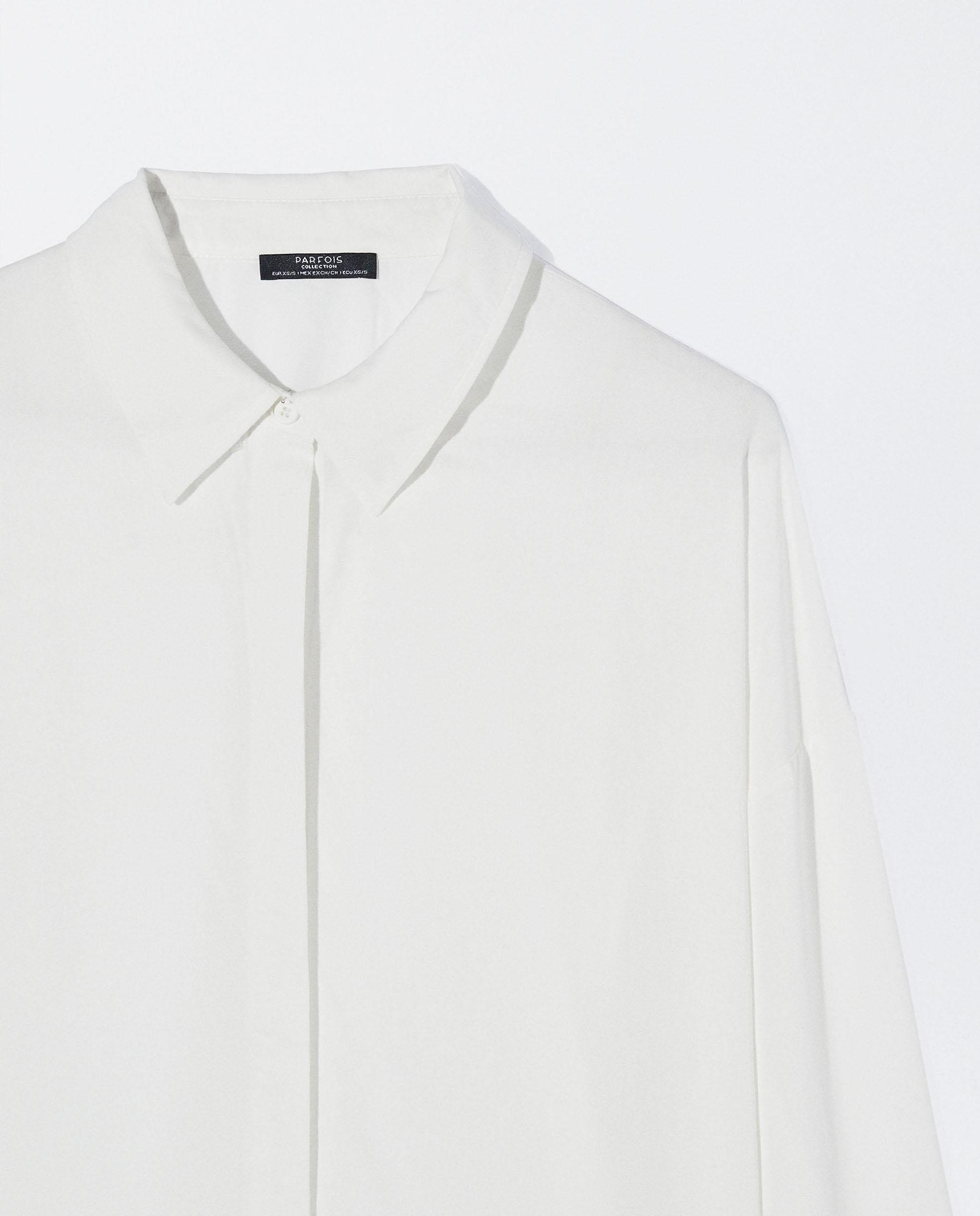 Camisa de mujer de manga larga lisa - Parfois - Blanco Blanco-6