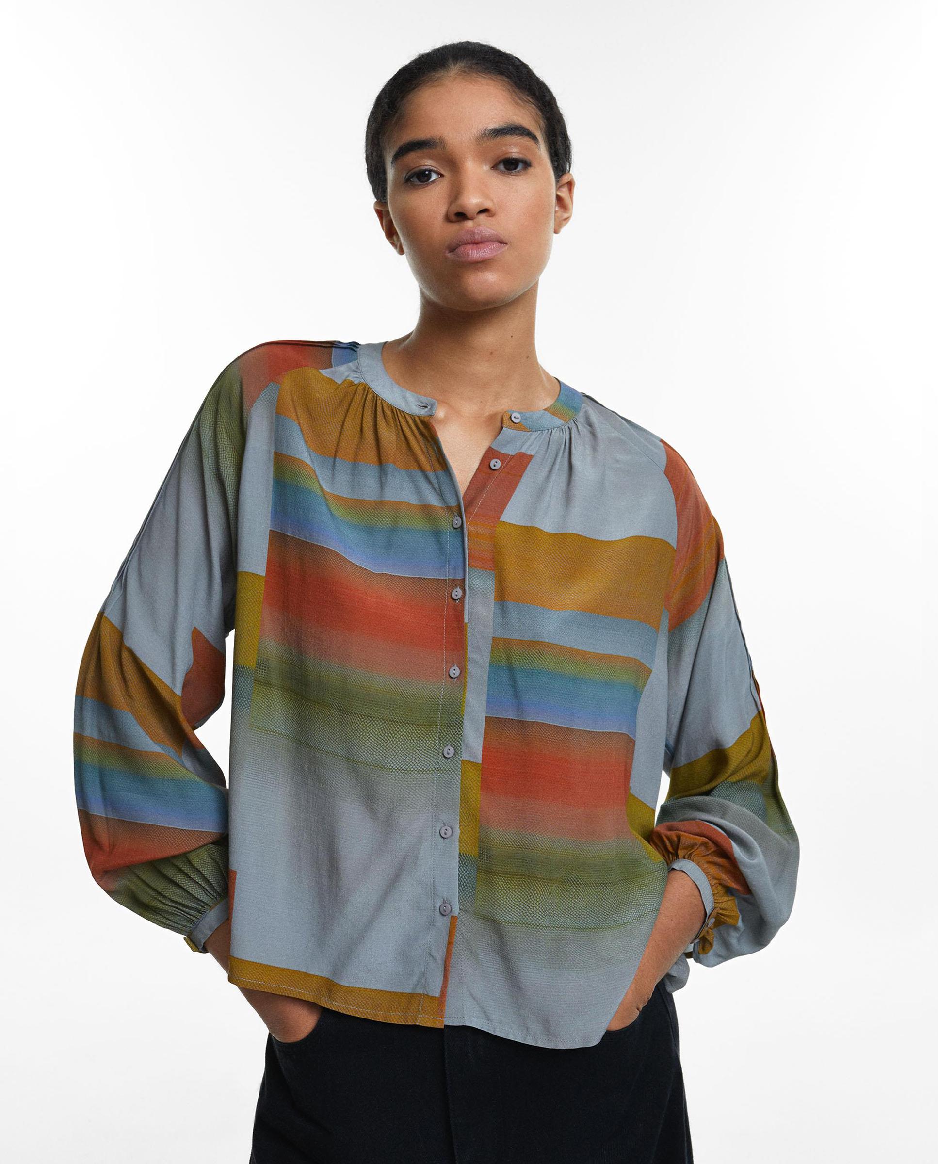 Camisa cuello mao online mujer el corte ingles