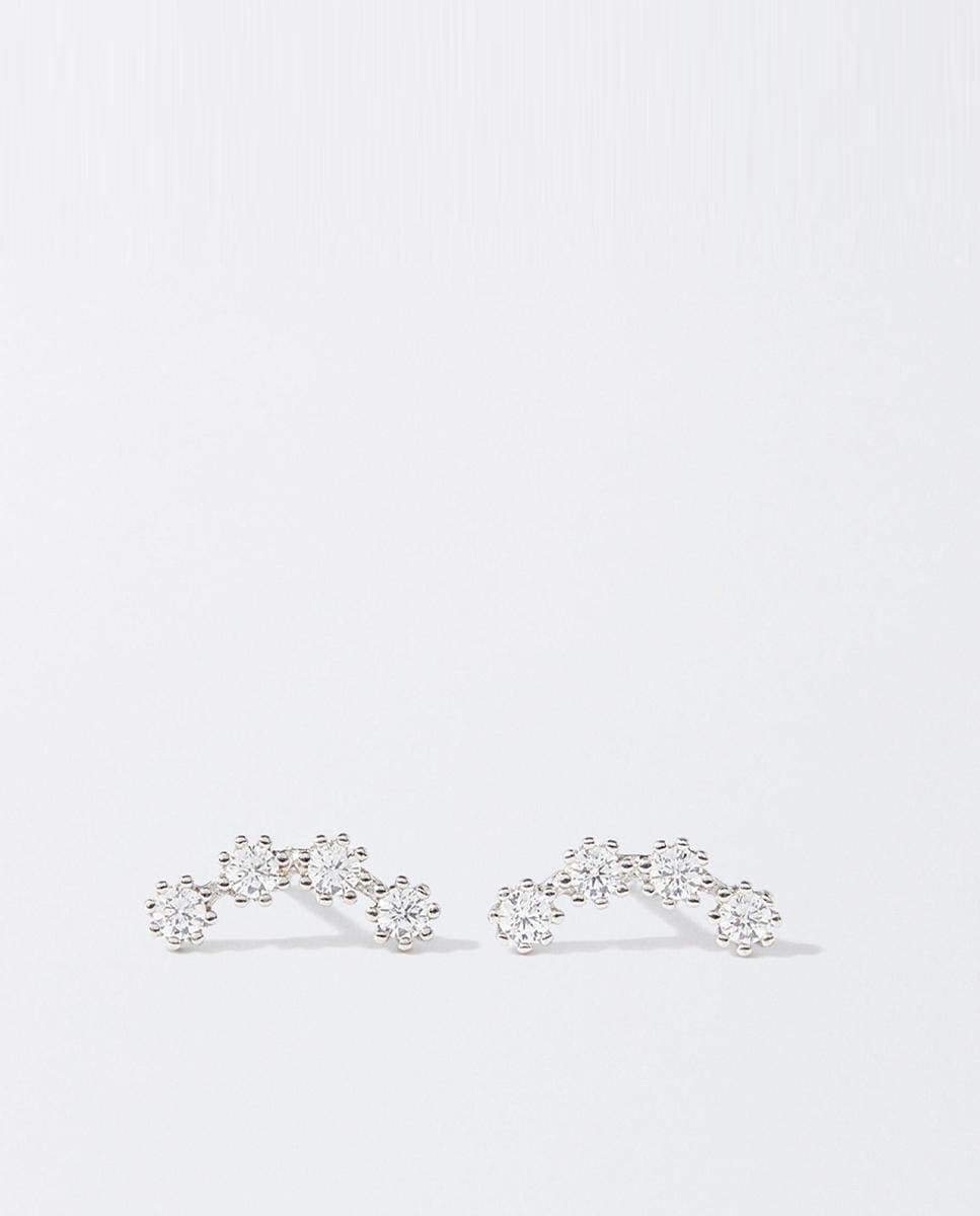 Pendientes de plata de ley con circonitas en plateado Plata-1