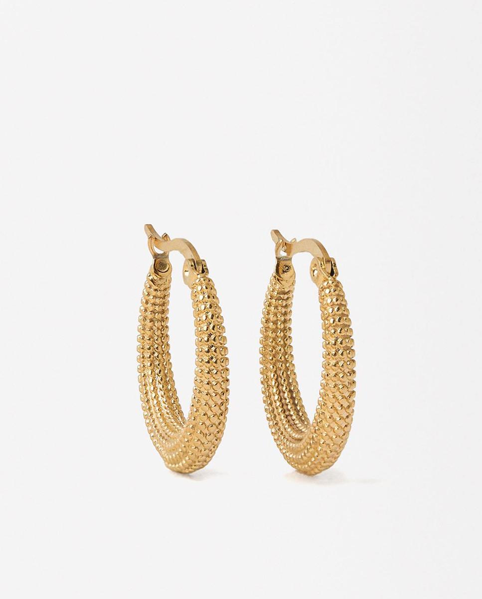 Pendientes de aro de acero inoxidable en liso - Parfois - Dorado Dorado-1