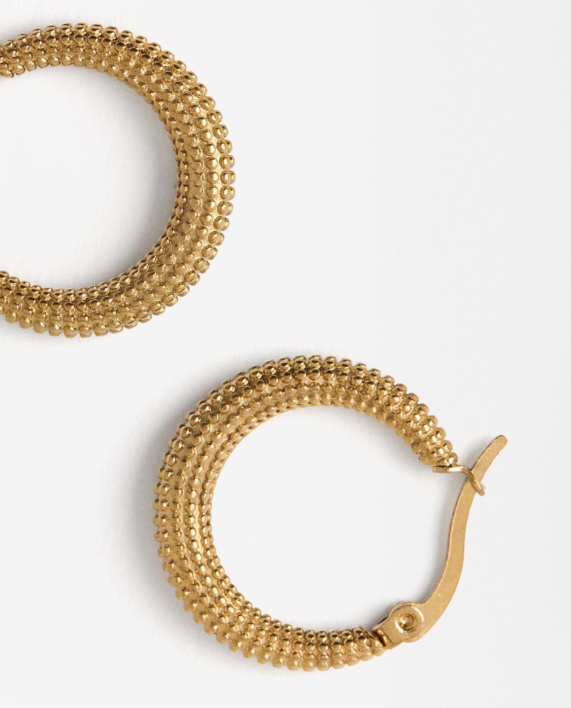 Pendientes de aro de acero inoxidable en liso - Parfois - Dorado Dorado-2