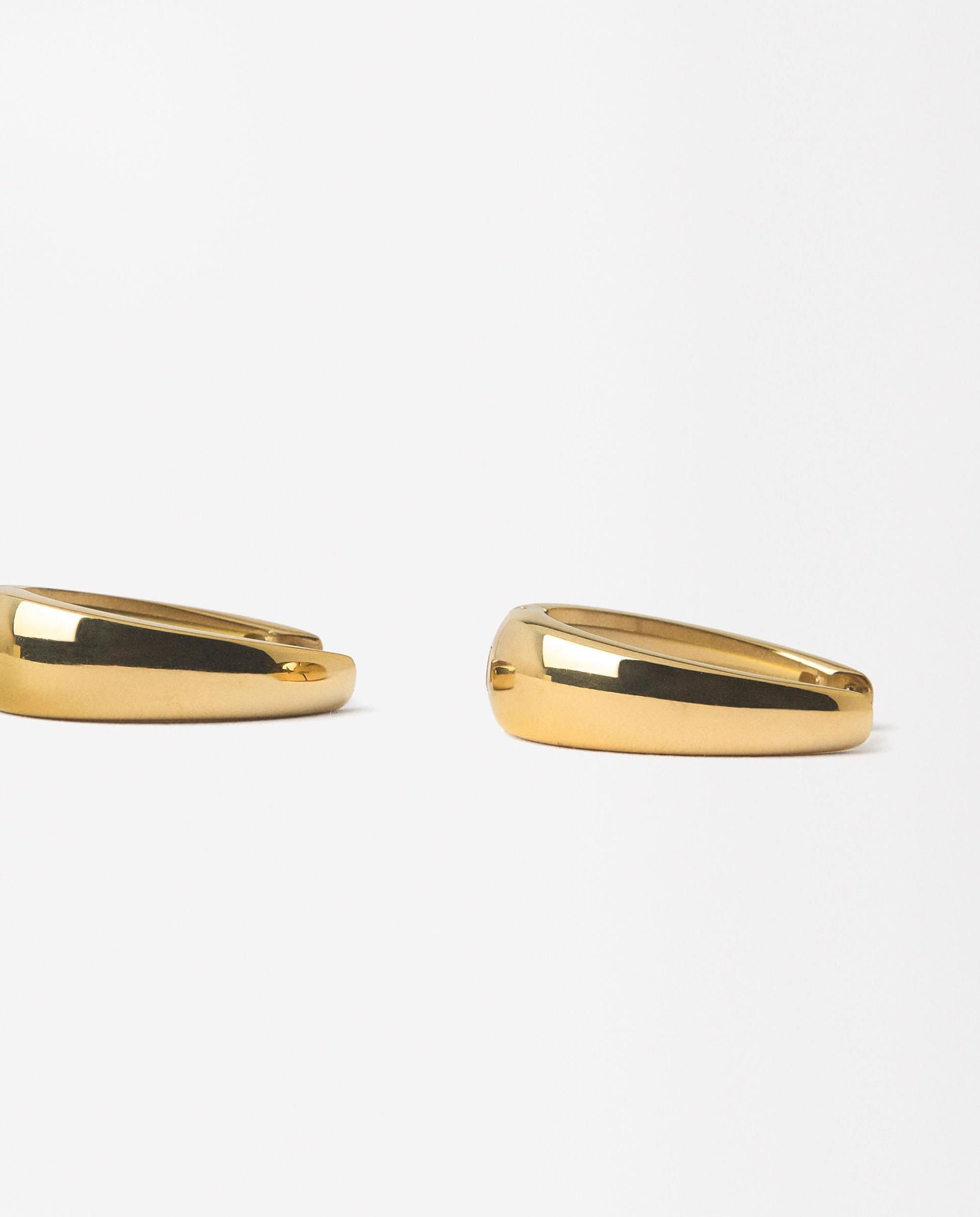 Pendientes de aro de acero inoxidable irregulares en liso Dorado Parfois Dorado-2