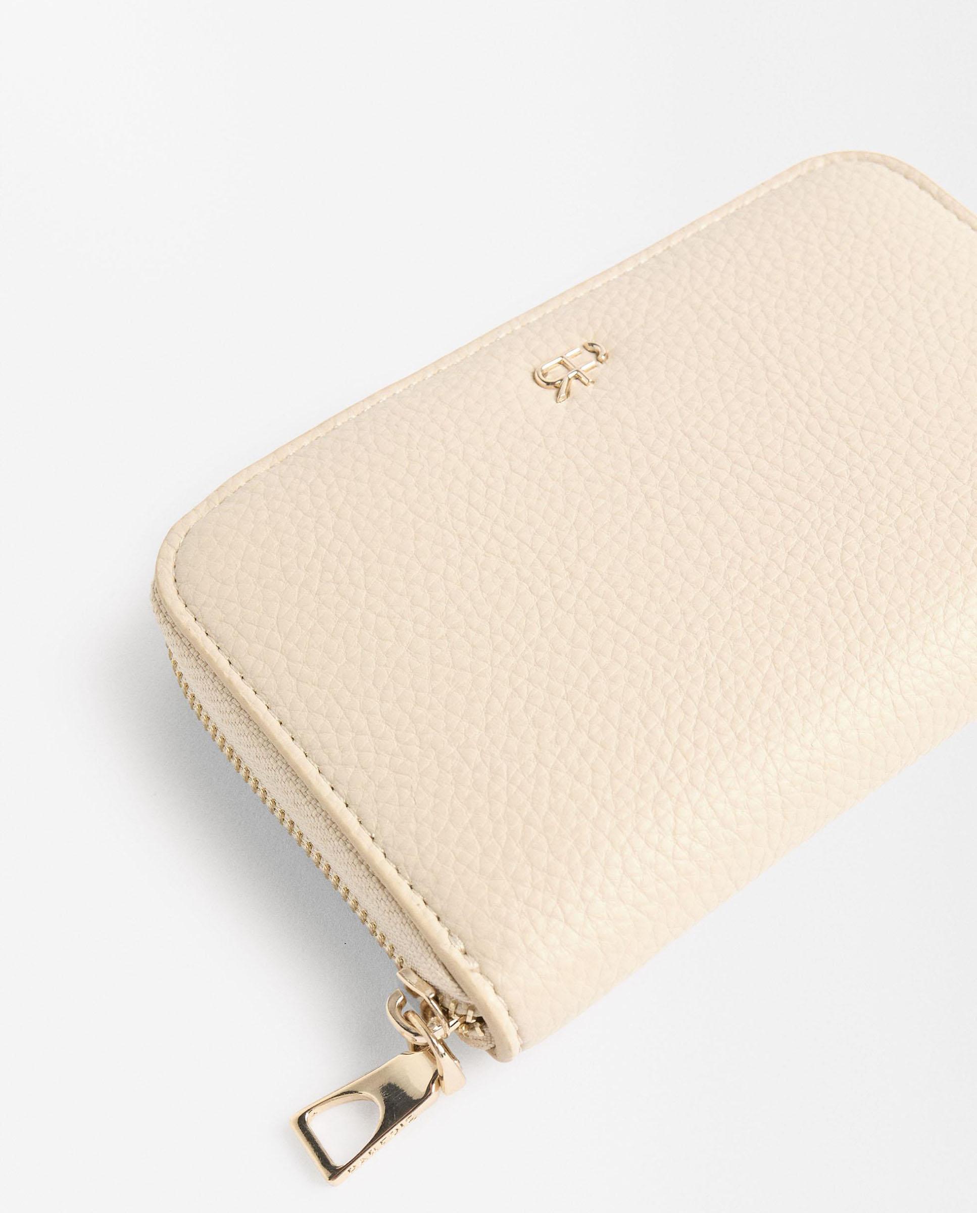 Cartera de mujer mediana con cierre de cremallera en liso - Parfois - Crudo Crudo-3
