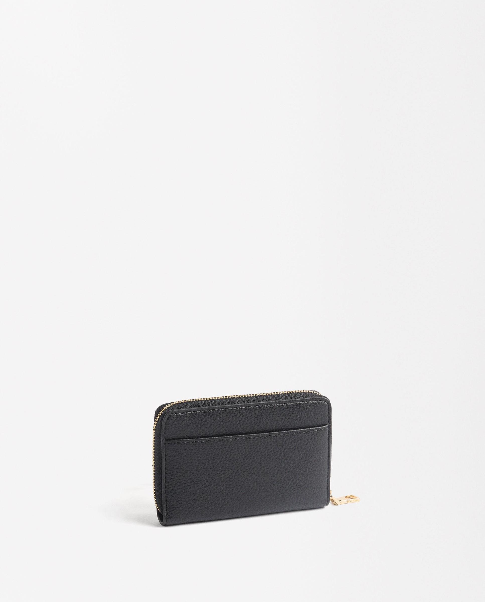 Cartera de mujer mediana con cierre de cremallera en liso - Parfois - Negro Negro-4